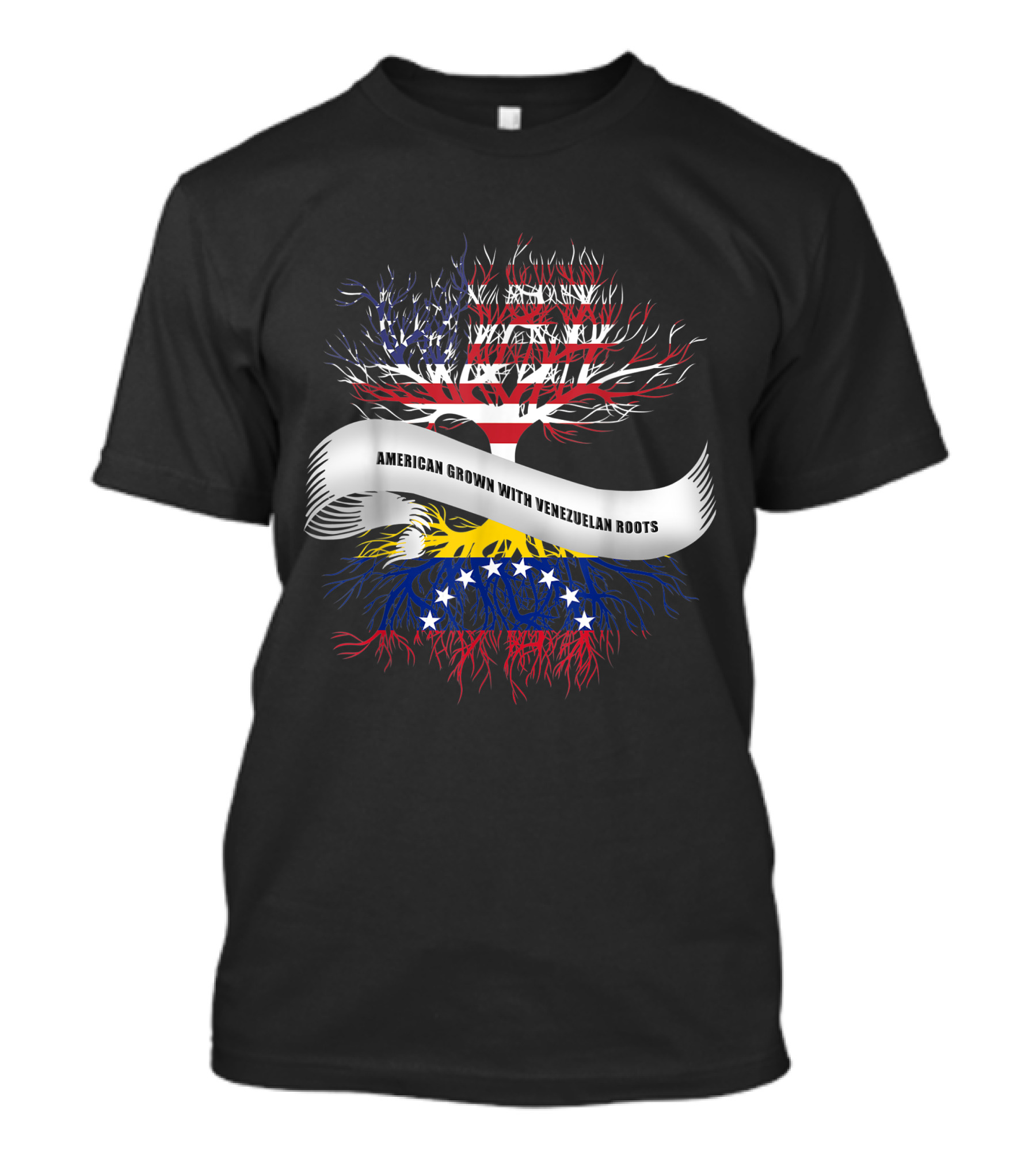 American Grown With Venezuelan Roots Tree Flag T-Shirt