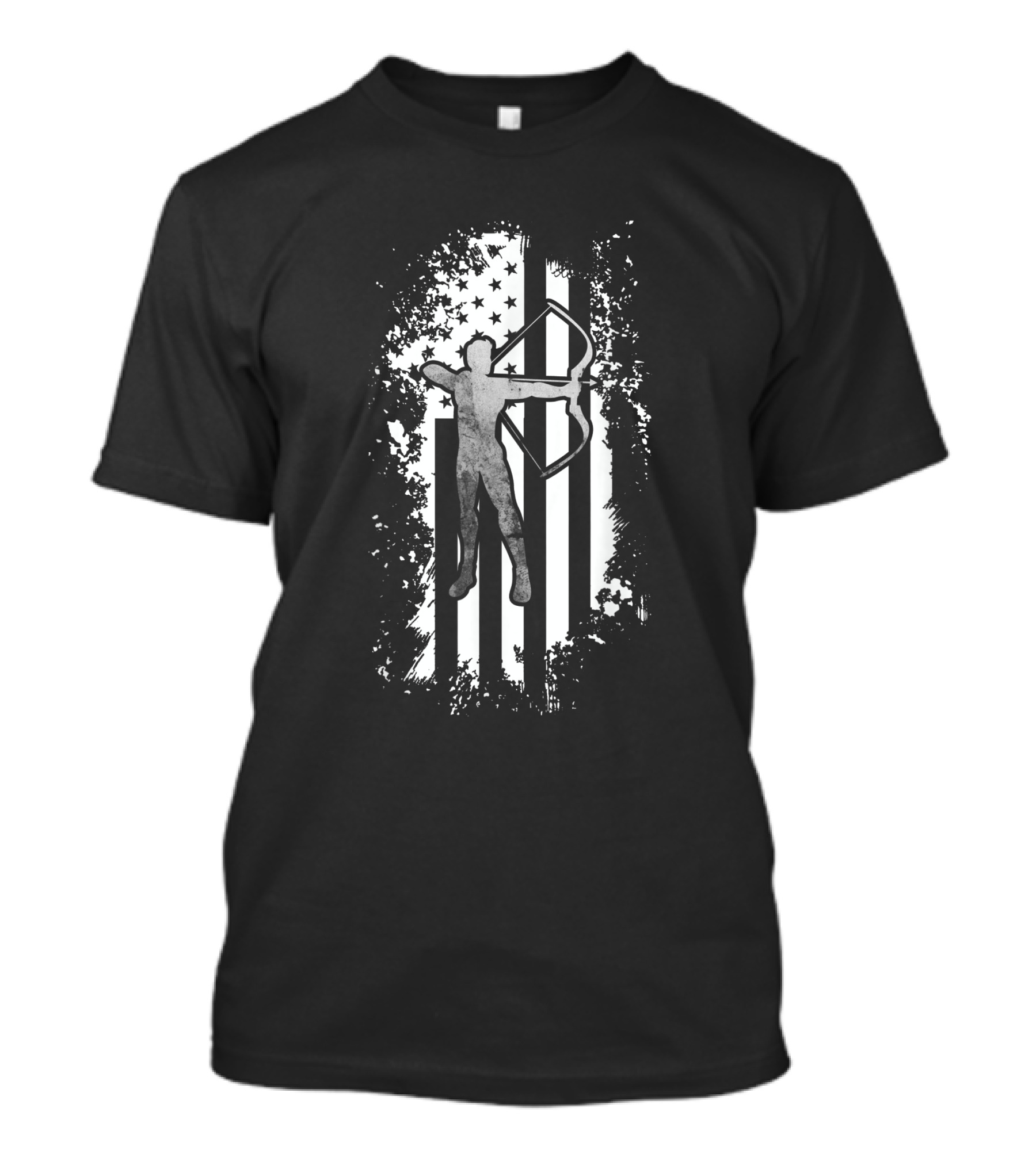 American Flag Vintage Archery Lover Patriotic USA Bowhunter T-Shirt