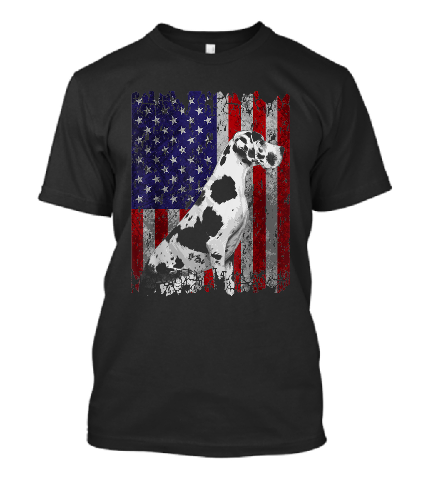 American Flag Patriotic Great Dane Dog T-Shirt