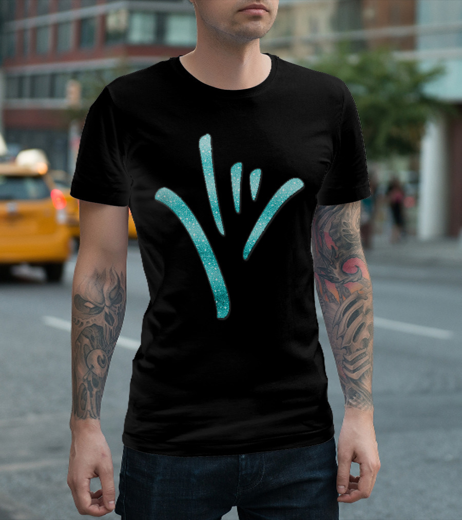 American Sign Language I Love You Turquoise Sparkle T-Shirt