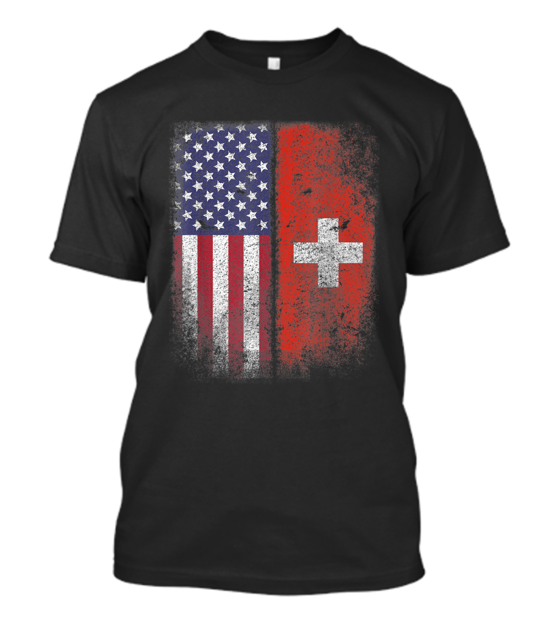 Swiss American Flag Switzerland USA Suisse Schweiz Fusion T-Shirt