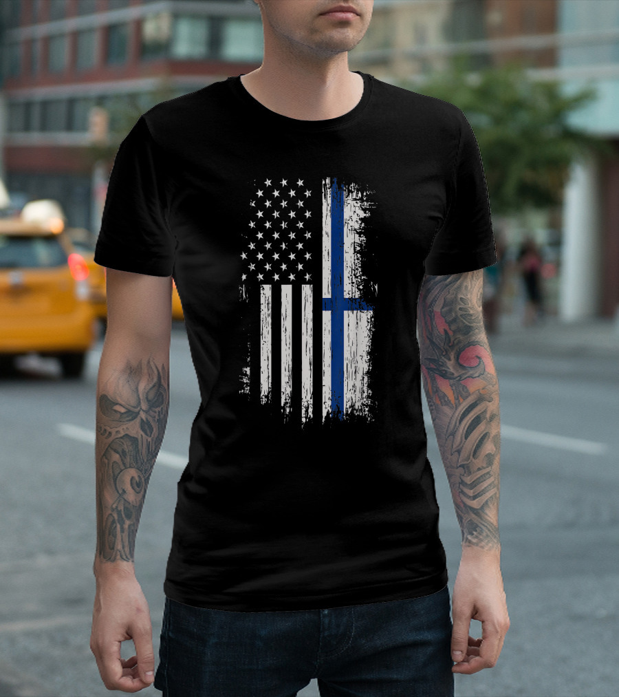 Finnish American Flag Dual Nationality Pride Finland USA T-Shirt