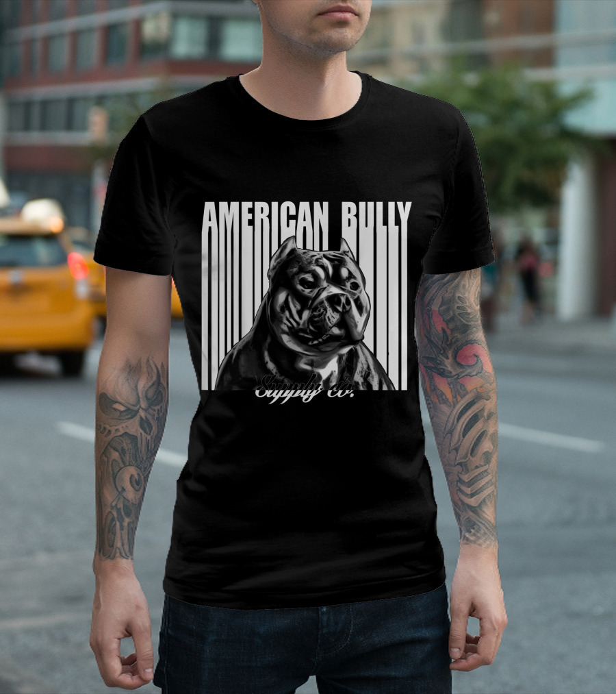 American Bully Supply Co Lucky Luciano Pit Bull Barcode T-Shirt
