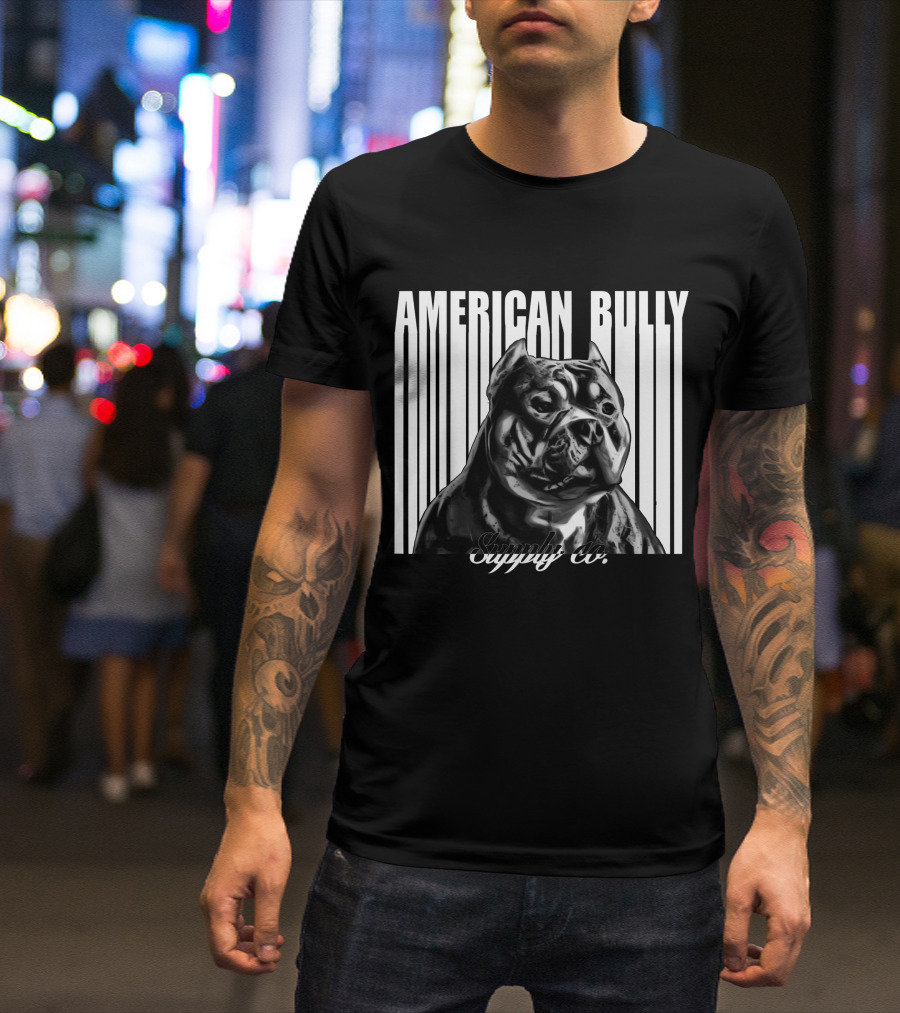 American Bully Supply Co Lucky Luciano Pit Bull Barcode T-Shirt