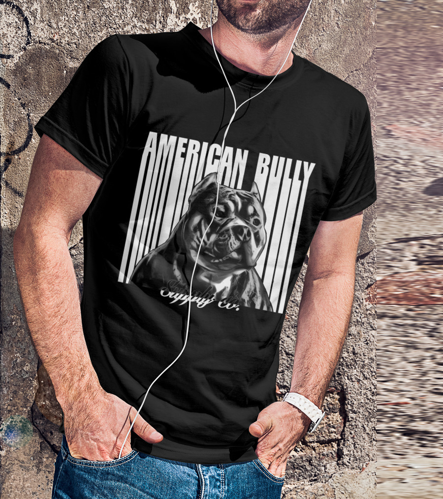 American Bully Supply Co Lucky Luciano Pit Bull Barcode T-Shirt