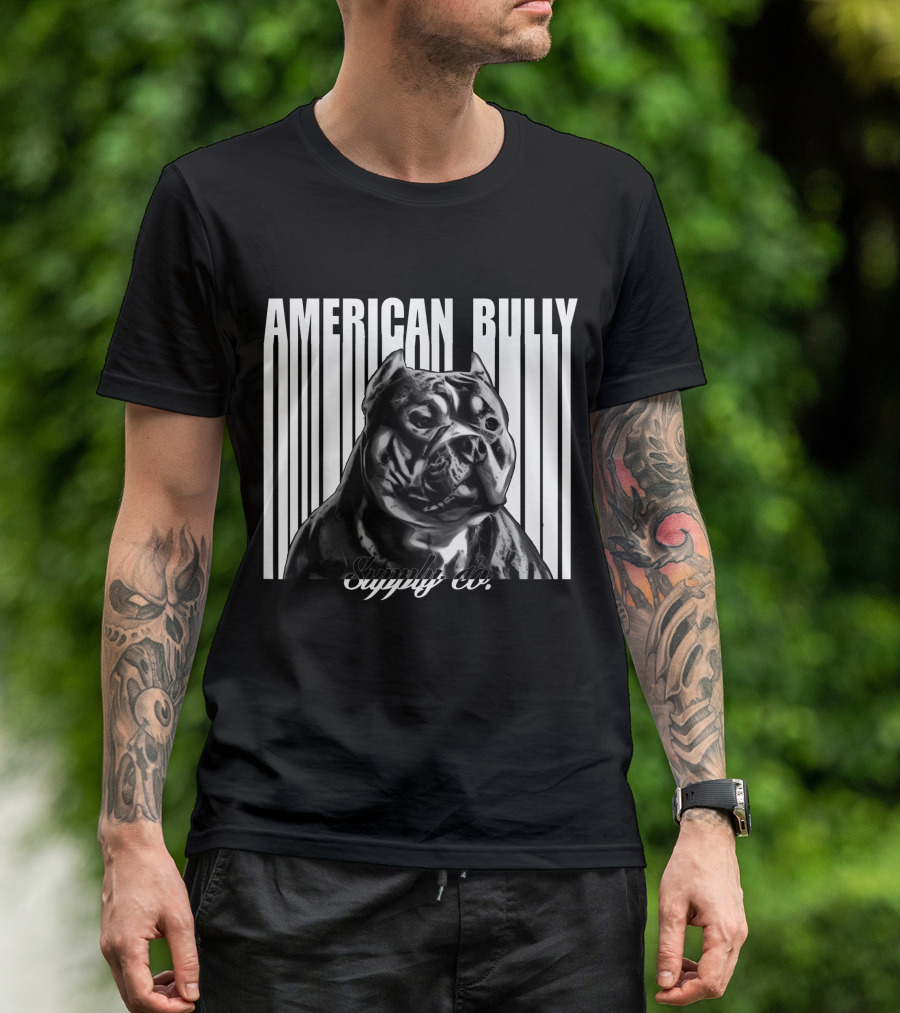 American Bully Supply Co Lucky Luciano Pit Bull Barcode T-Shirt