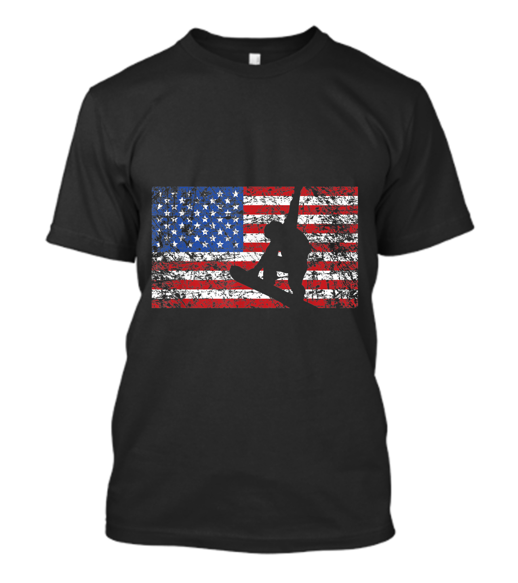 American Flag USA Snowboard Team Snowboarding T-Shirt