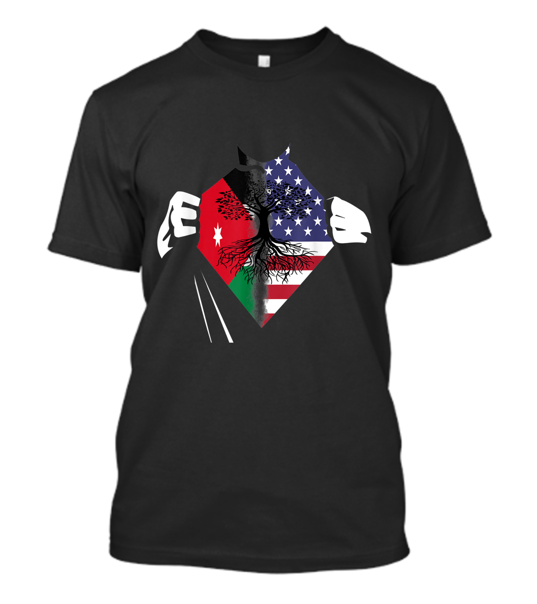 Super American Flag Jordanian Roots USA Jordan Roots T-Shirt