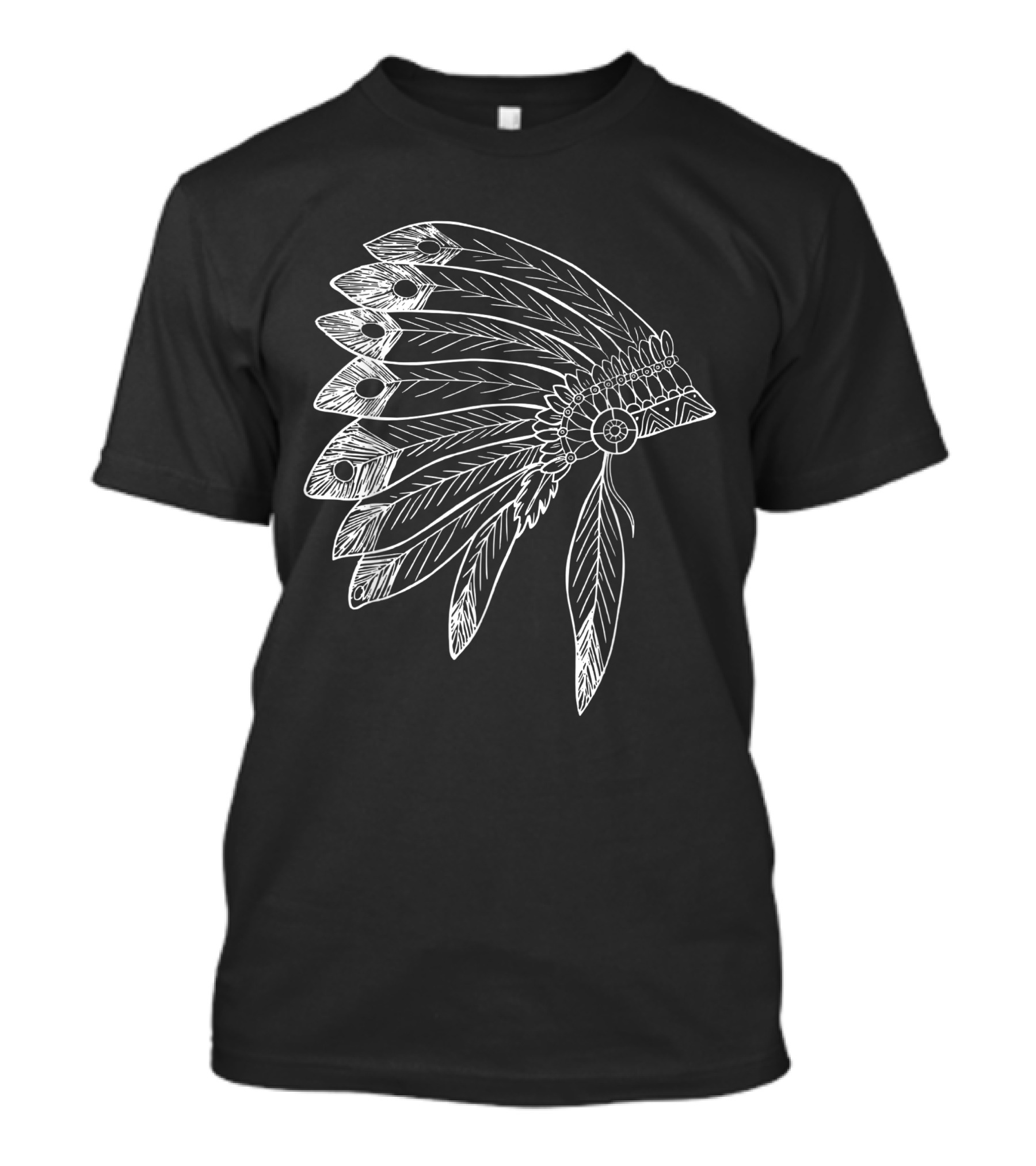 Native American Headdress Traditional Feather Design USA Indian T-Shirt