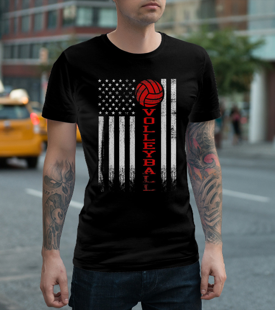 American Flag Volleyball T-Shirt