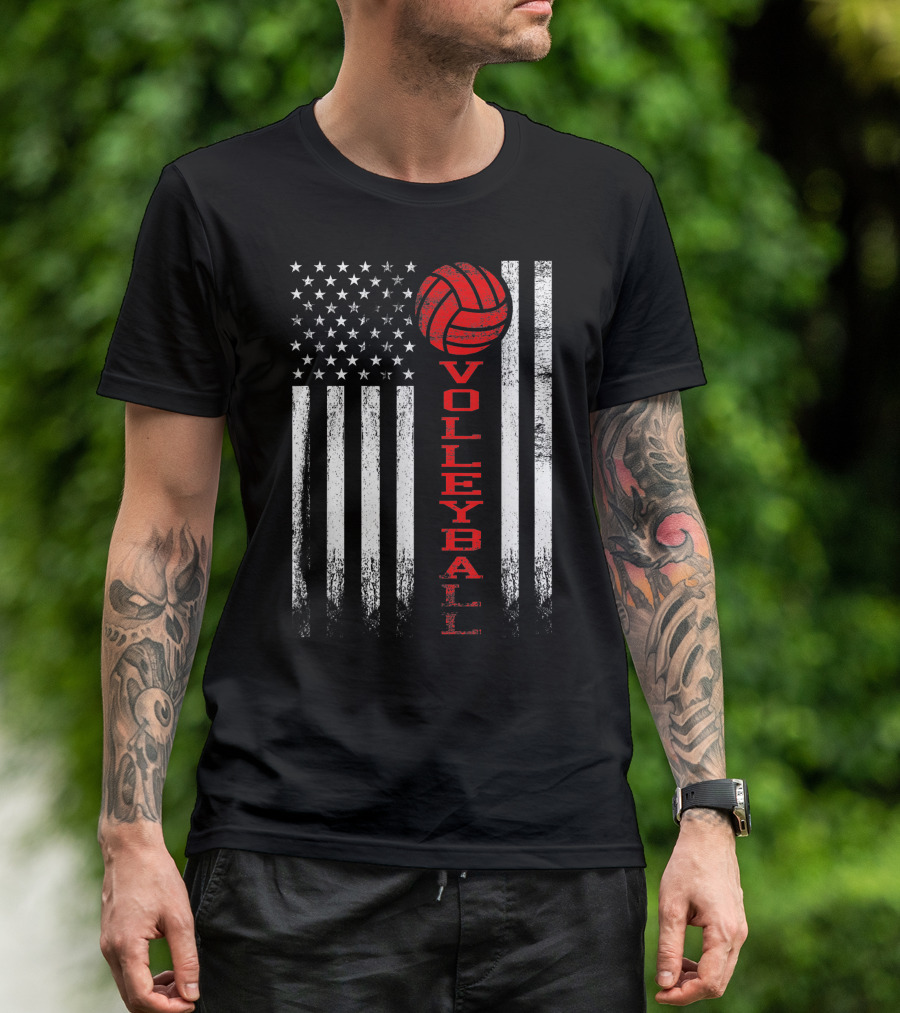 American Flag Volleyball T-Shirt