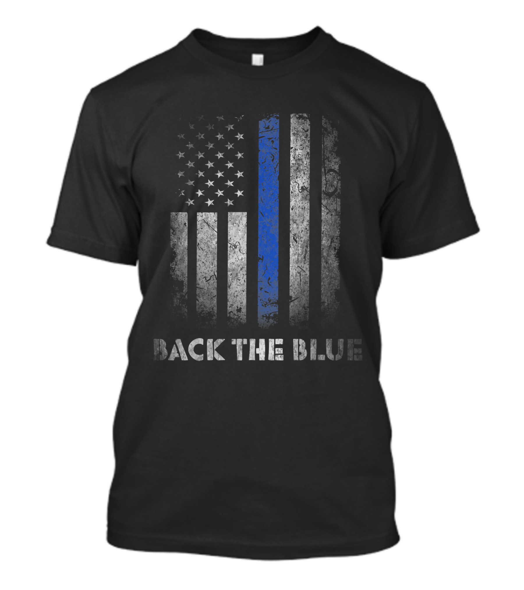 Thin Blue Line American Flag Back The Blue Support Police T-Shirt