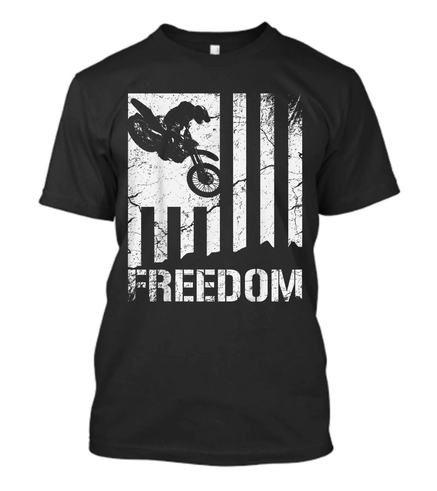Motocross Bike Jump American Flag Freedom T-Shirt