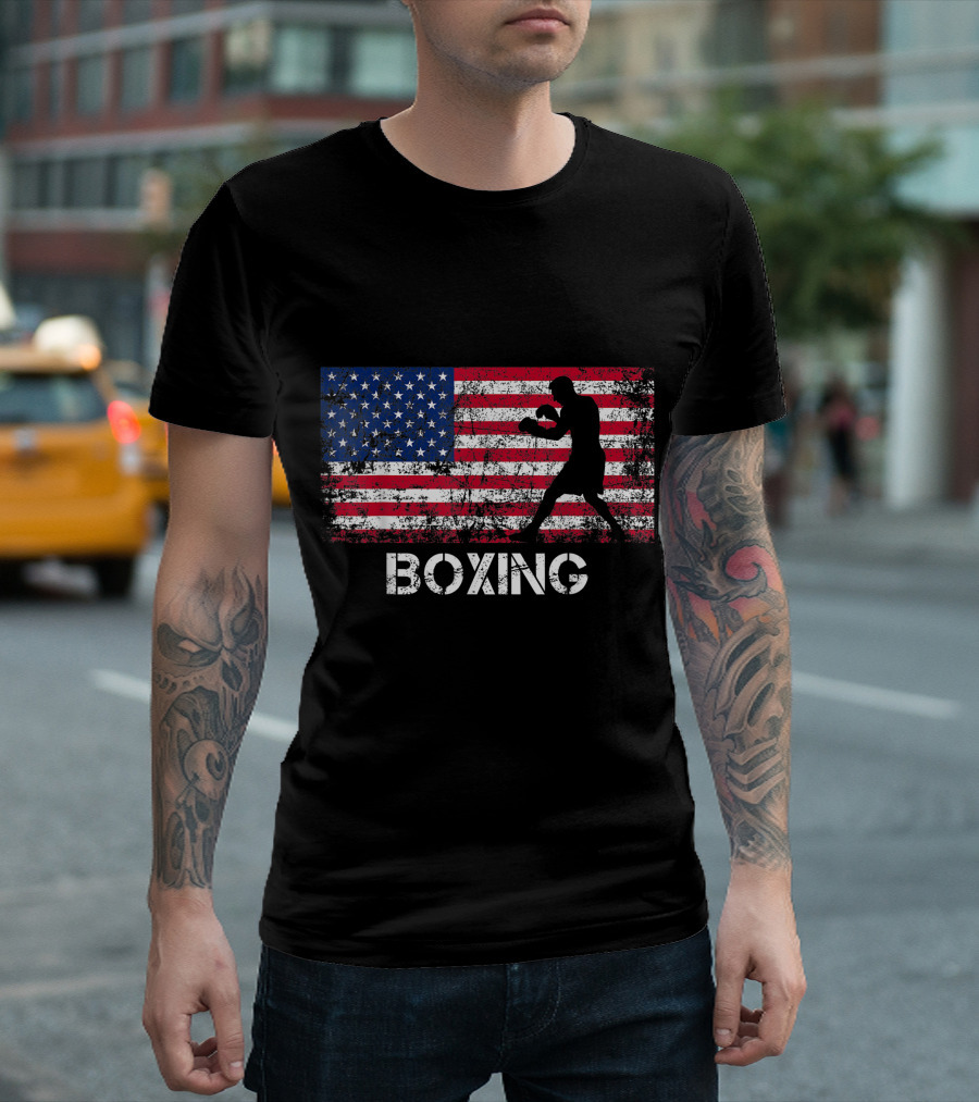 American Flag Boxing Team Boxer T-Shirt