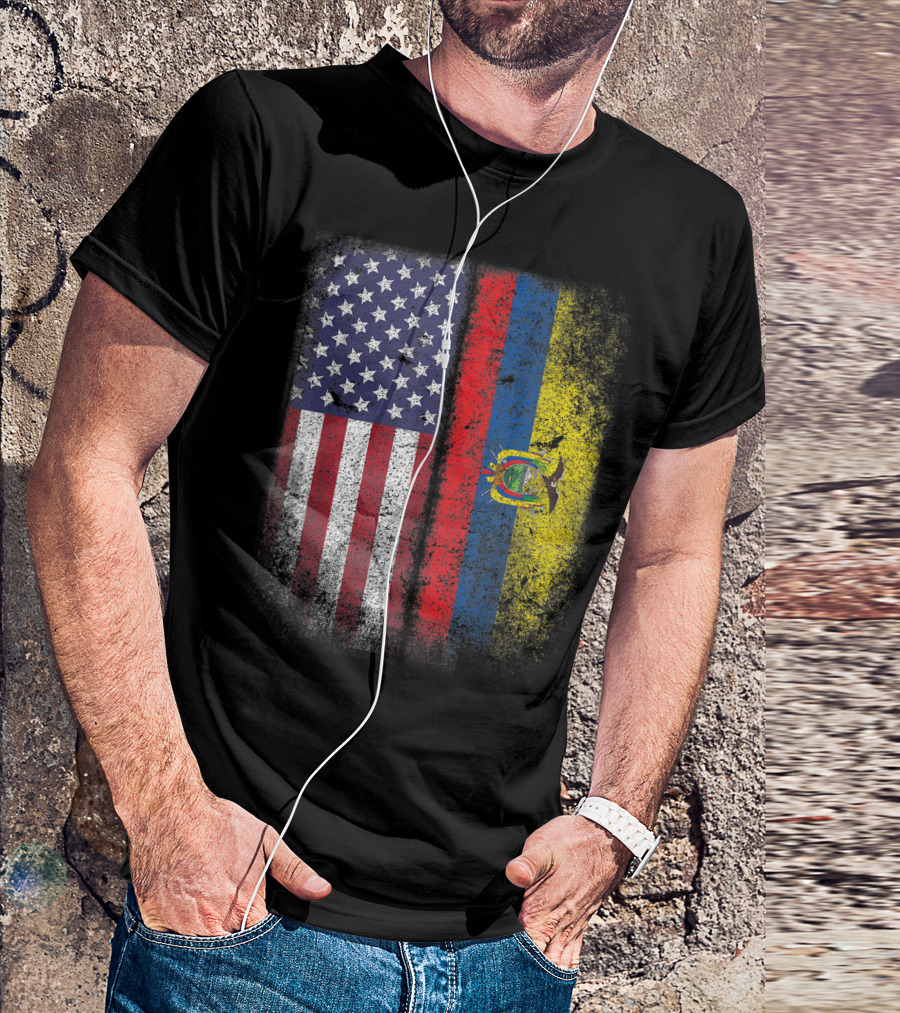 American Ecuadorian Flag Dual National Pride Heritage T-Shirt