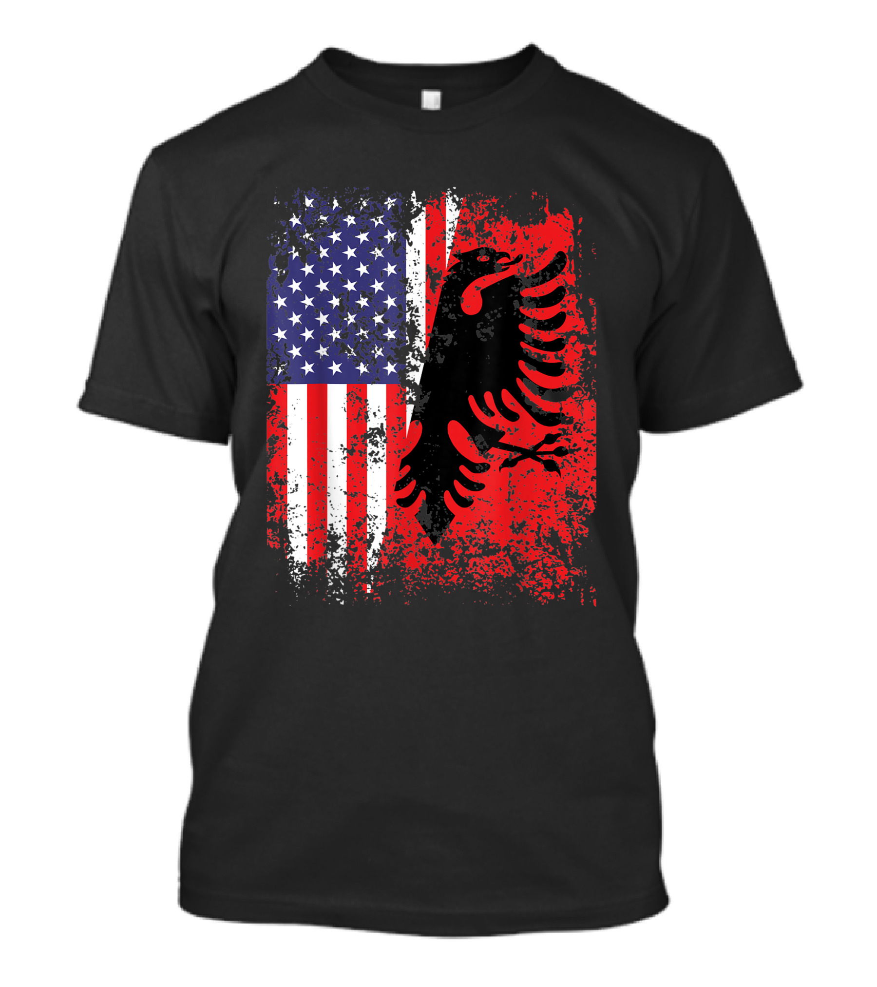 Albanian American Flag Dual Patriotism Albania USA Emblem T-Shirt