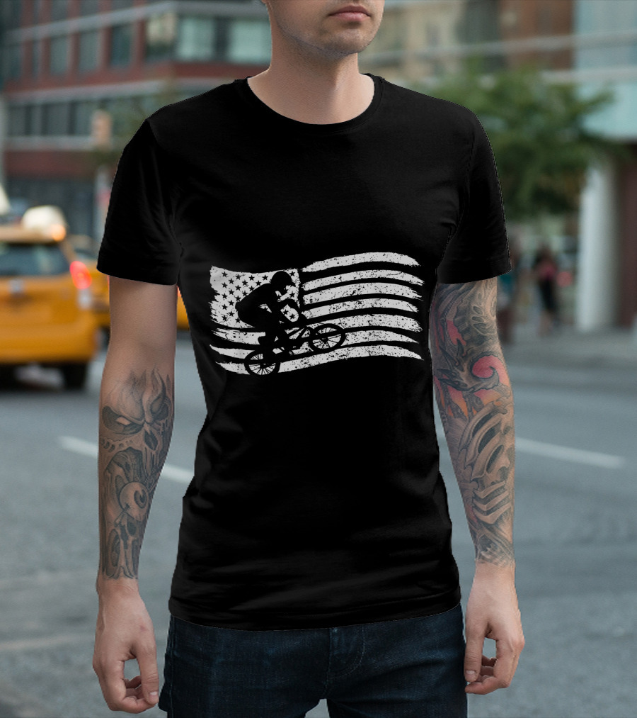 American Flag BMX Rider T-Shirt