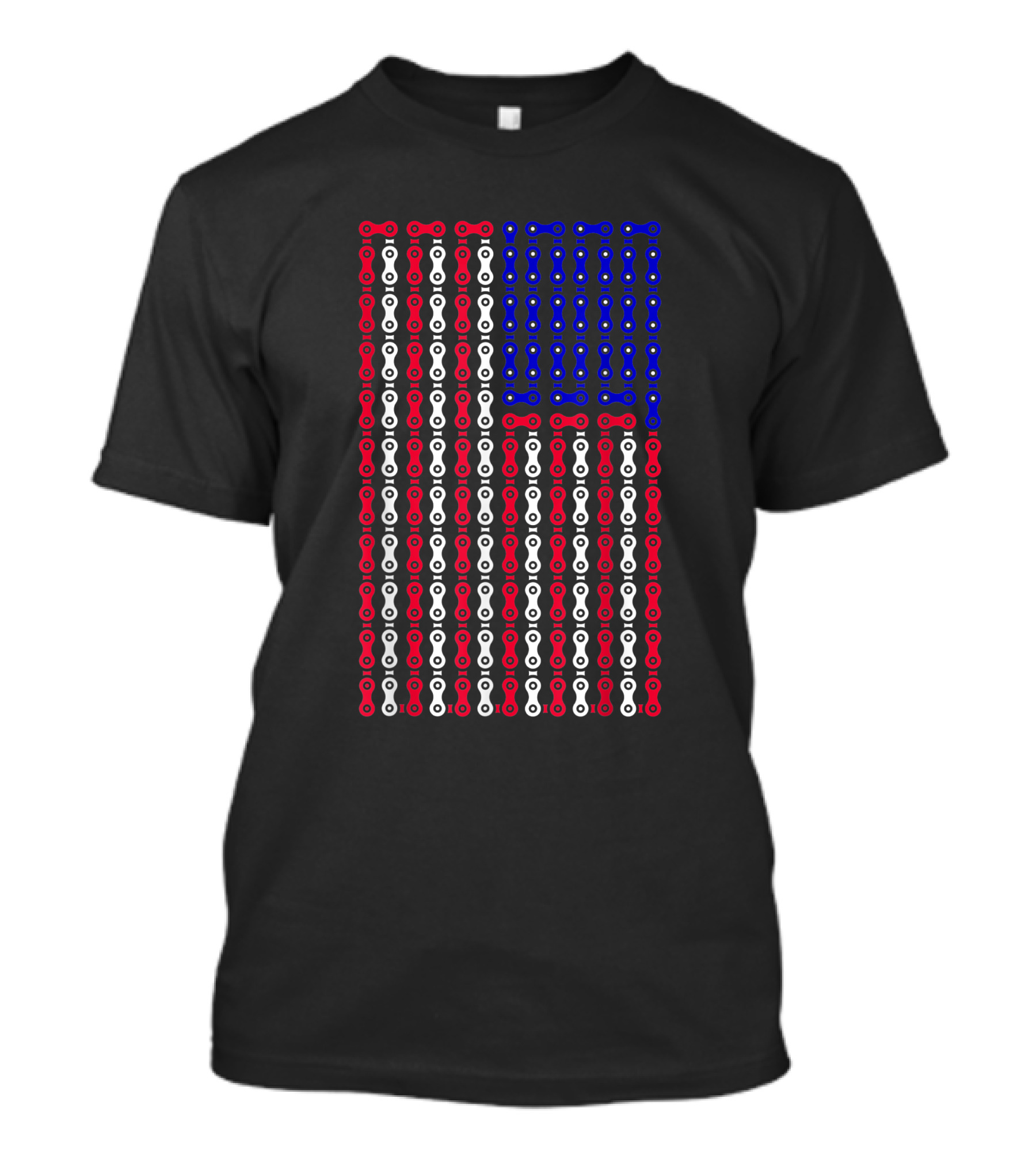 Bicycle Chain American Flag For Cyclists BMX Bikers Patriotic T-Shirt