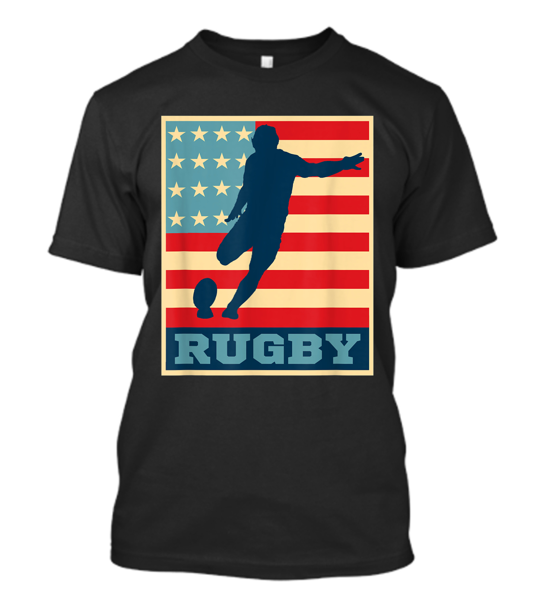 American Flag Rugby Vintage Rugby Stars And Stripes Kick T-Shirt