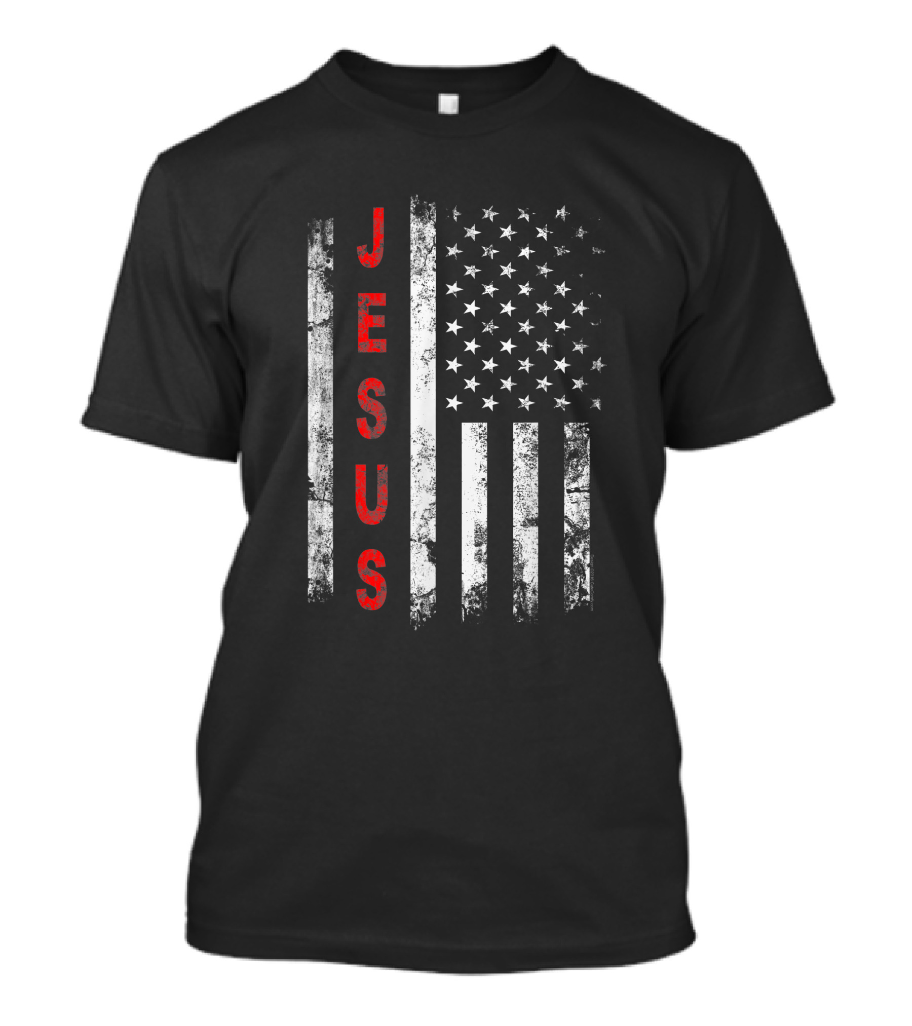 Jesus American Flag Stripes Patriotic Christian T-Shirt