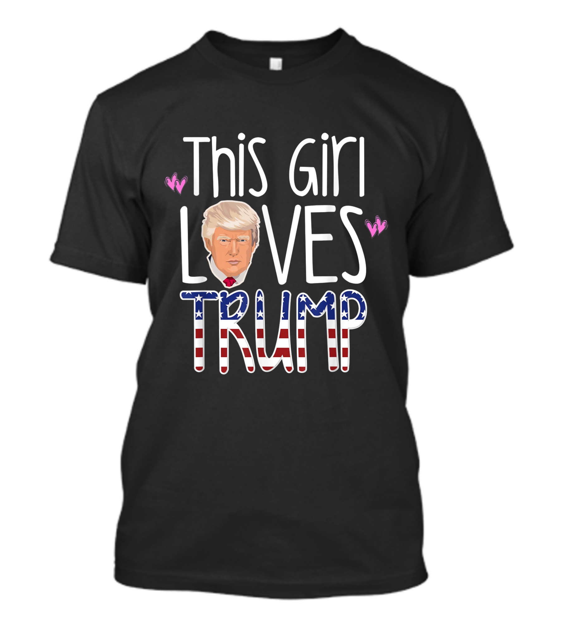 This Girl Loves Trump American Flag Patriotic Women Mother T-Shirt