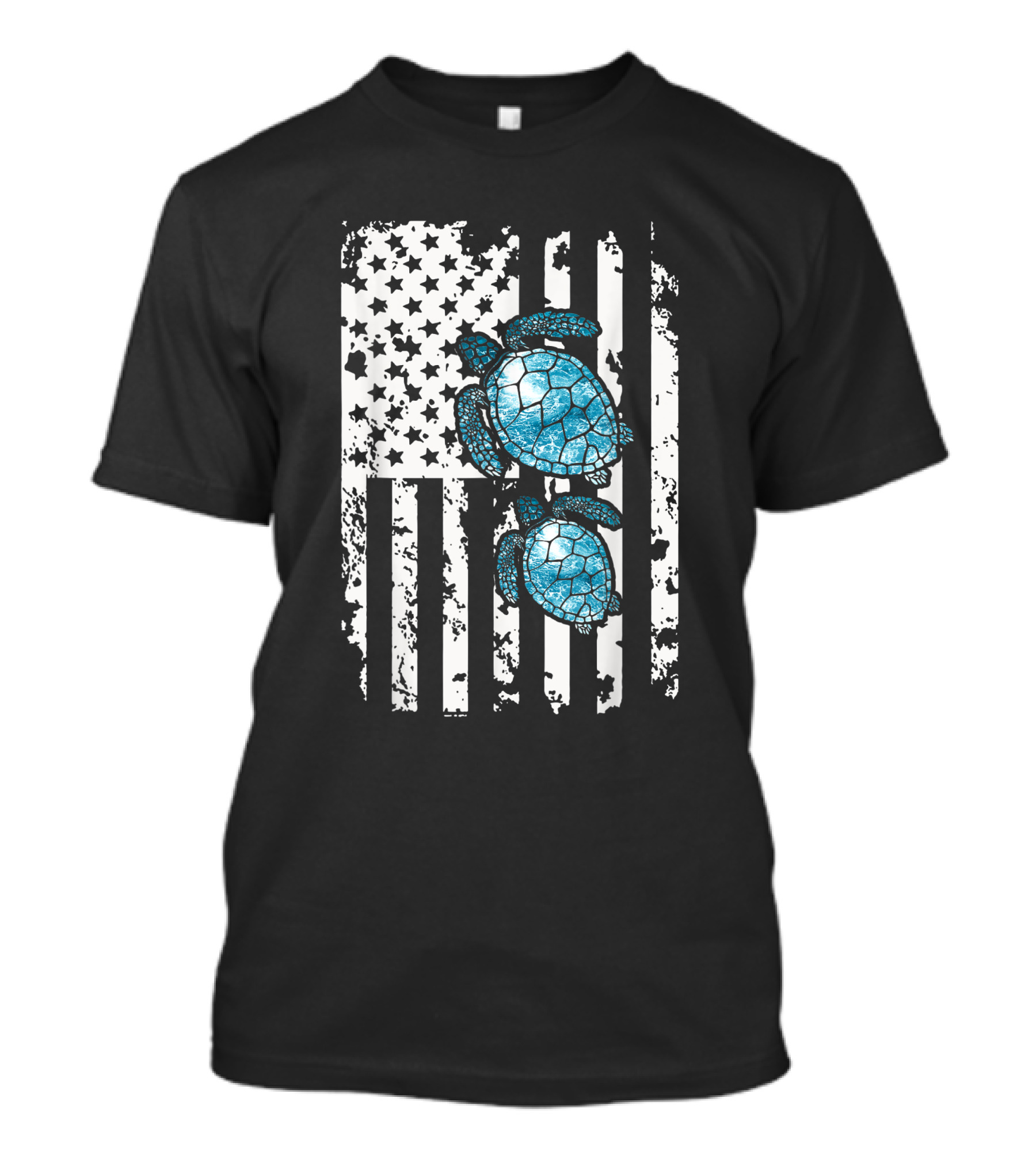 Sea Turtle American Flag 4th Of July Patriotic Turtles T-Shirt