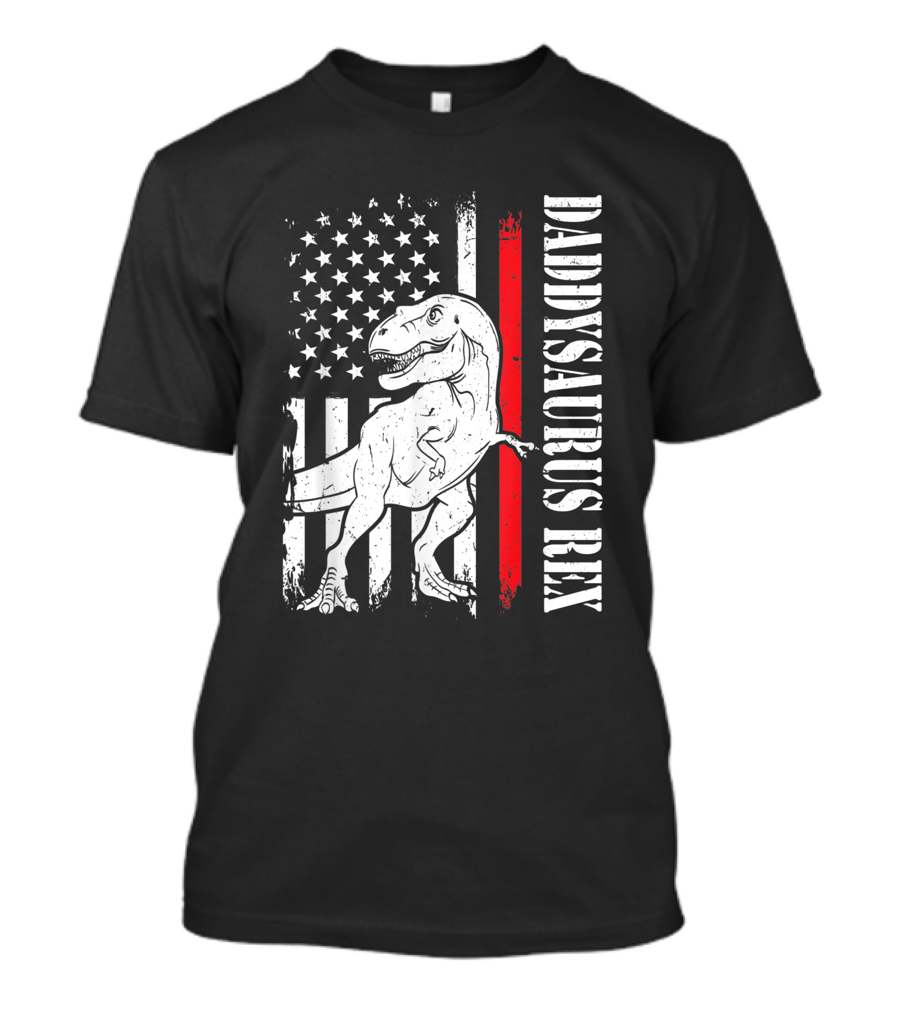 Daddysaurus Rex American Flag Patriotic Dinosaur T-Shirt