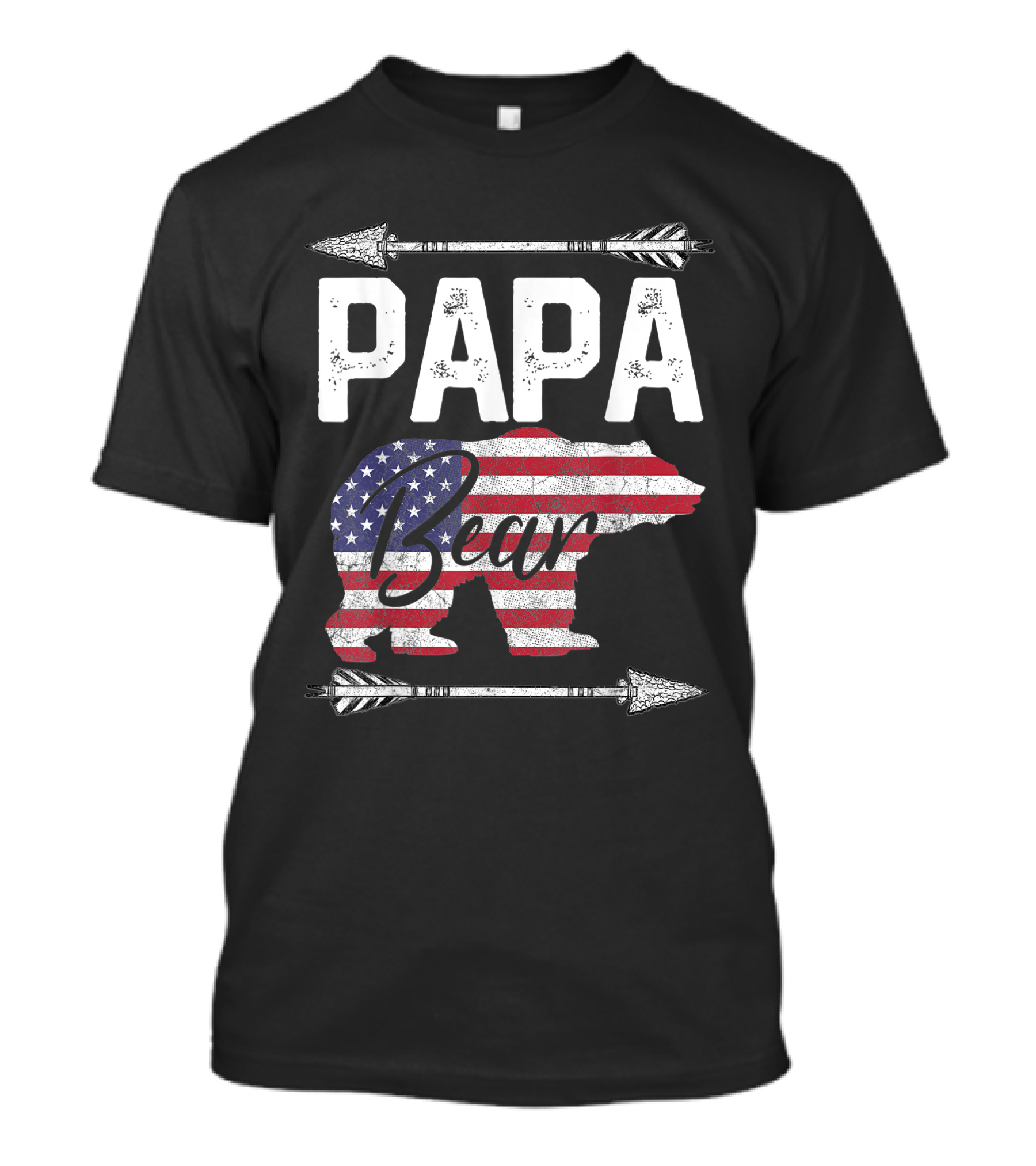 Papa Bear American Flag Father's Day 4th Of July Dad T-Shirt