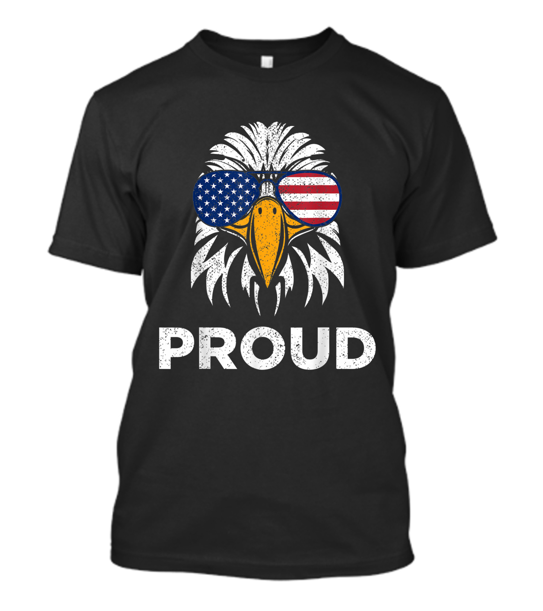 Proud 4th Of July Patriotic Eagle With American Flag Glasses USA T-Shirt