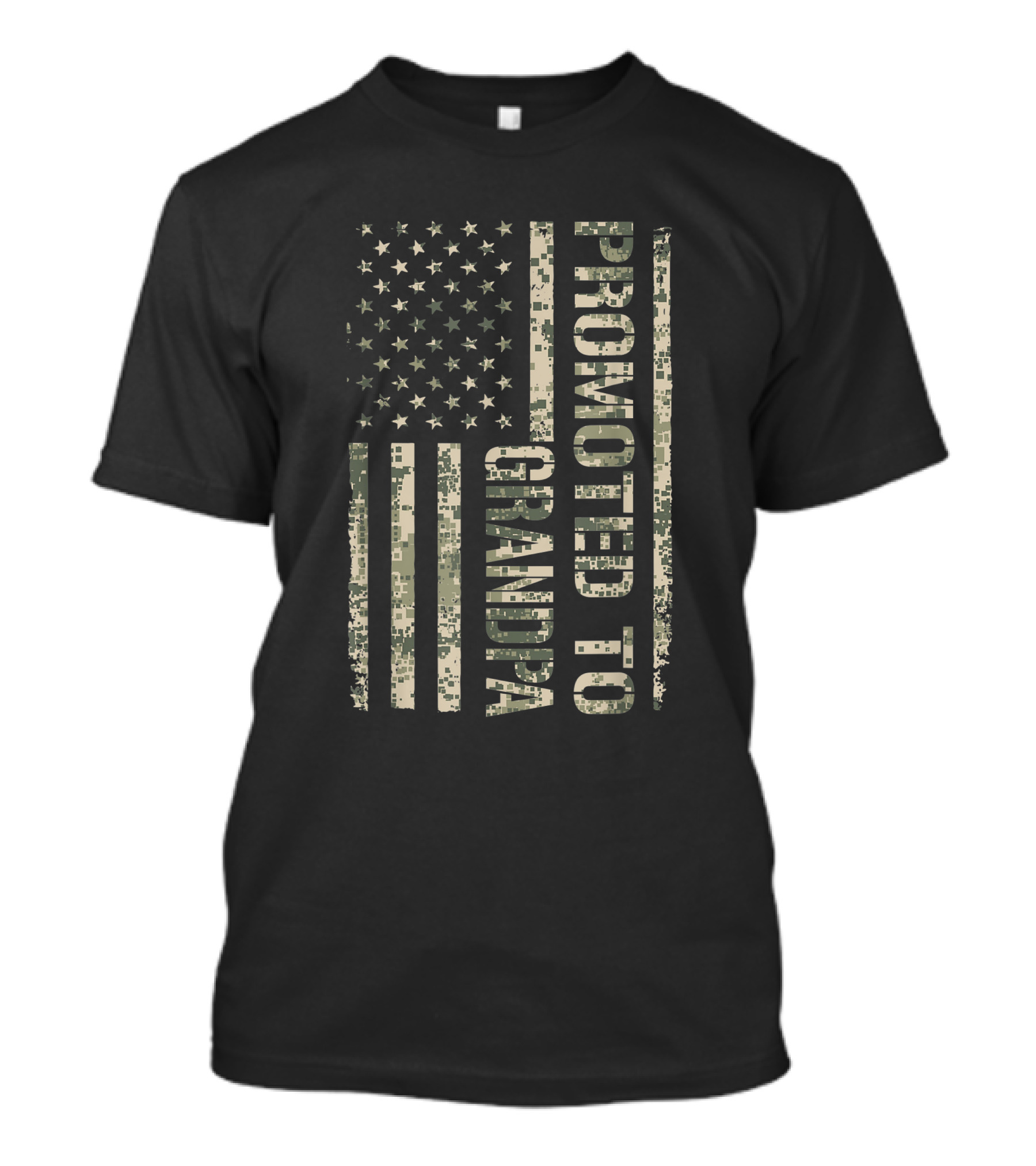 Promoted To Grandpa American Flag Camo T-Shirt