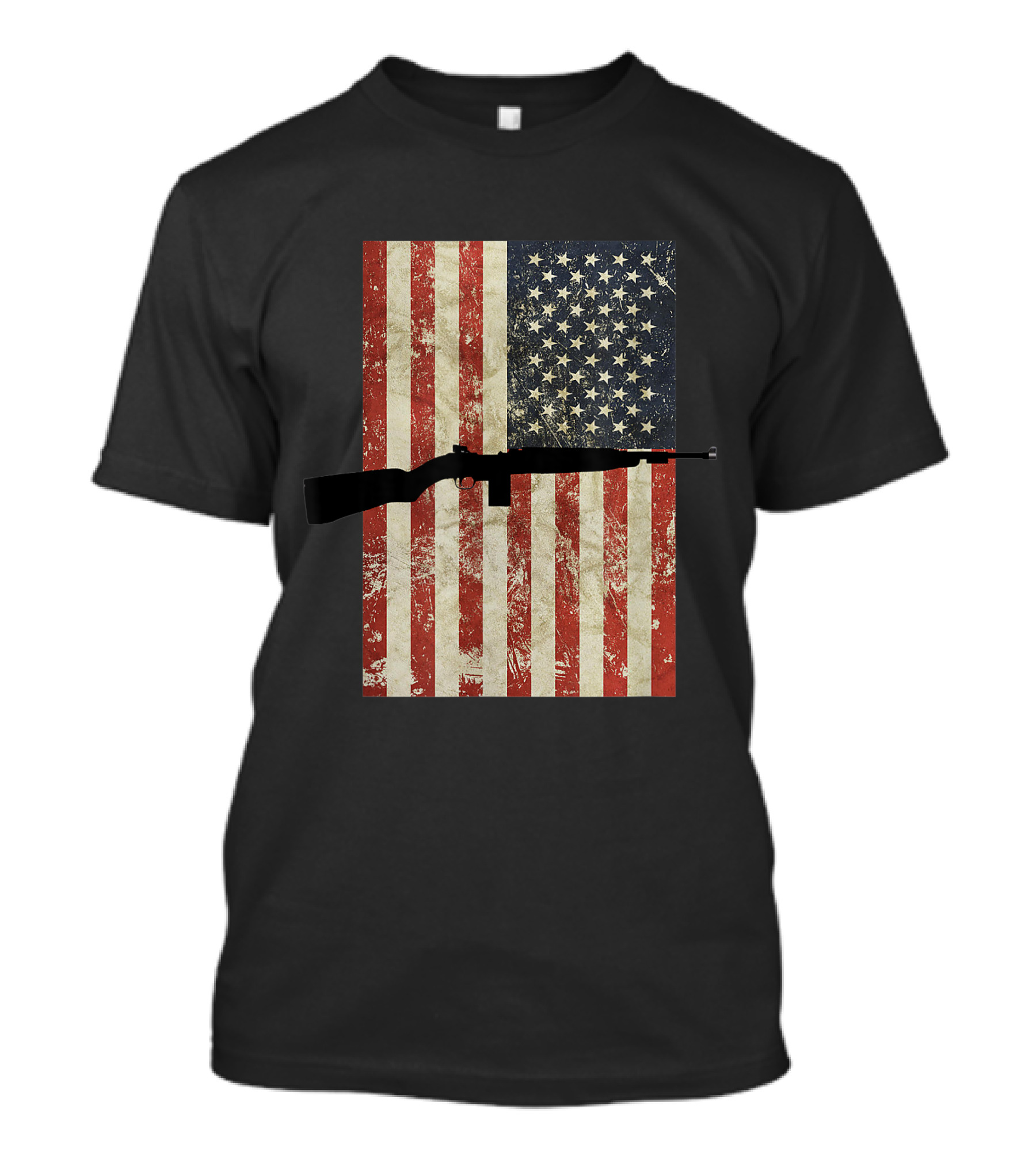 American Flag M1 Carbine Rifle WW2 USA Gun Firearm T-Shirt