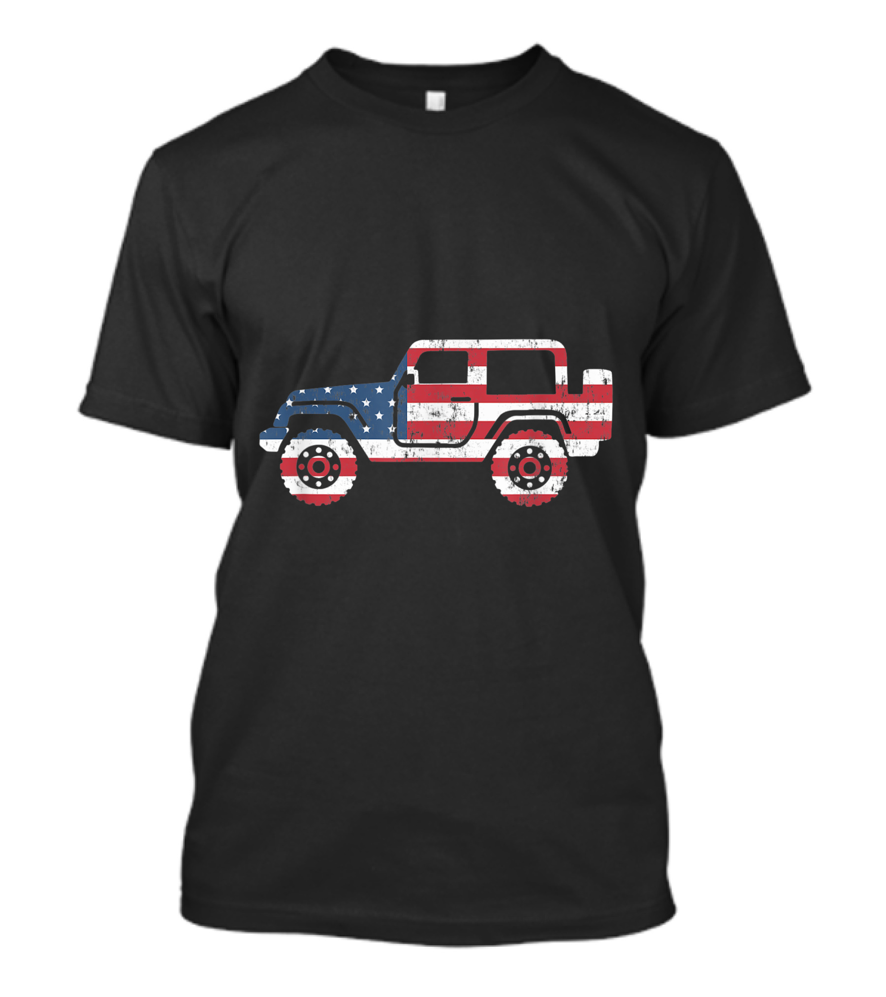 American Flag Jeep 4Th Of July Independence Day Wrangler T-Shirt