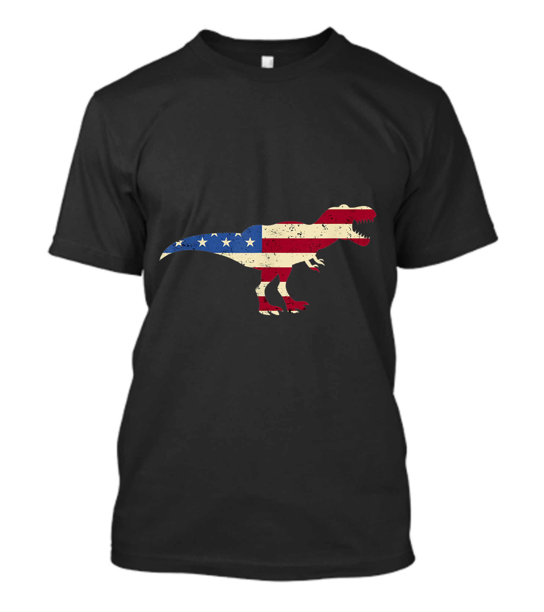 Dino USA American Flag Patriotic Dinosaur T. Rex 4th Of July T-Shirt