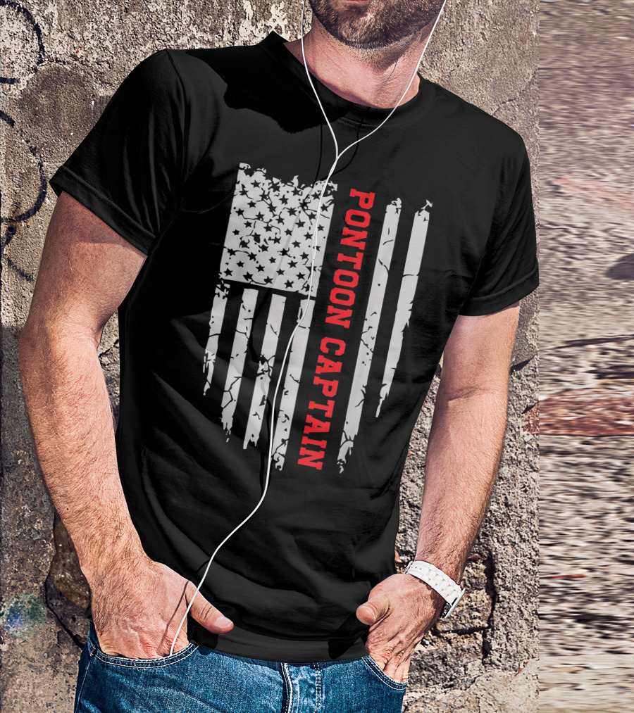 Pontoon Captain American Flag T-Shirt