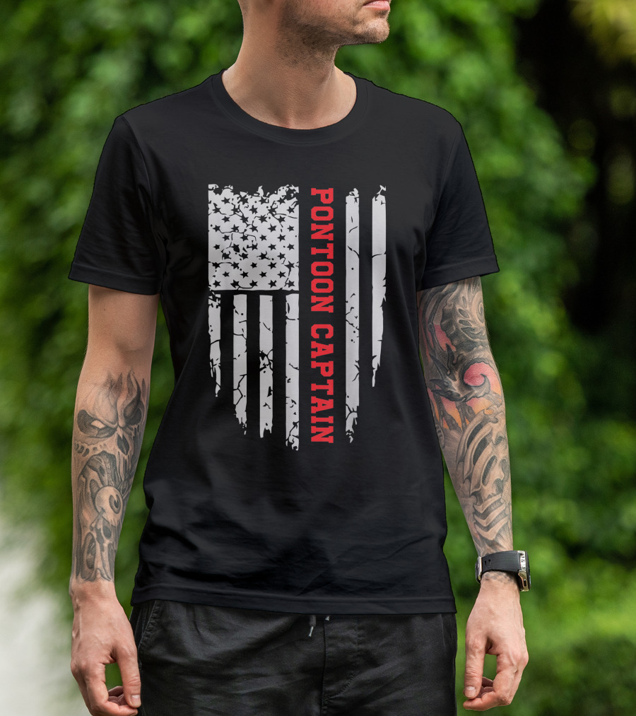 Pontoon Captain American Flag T-Shirt