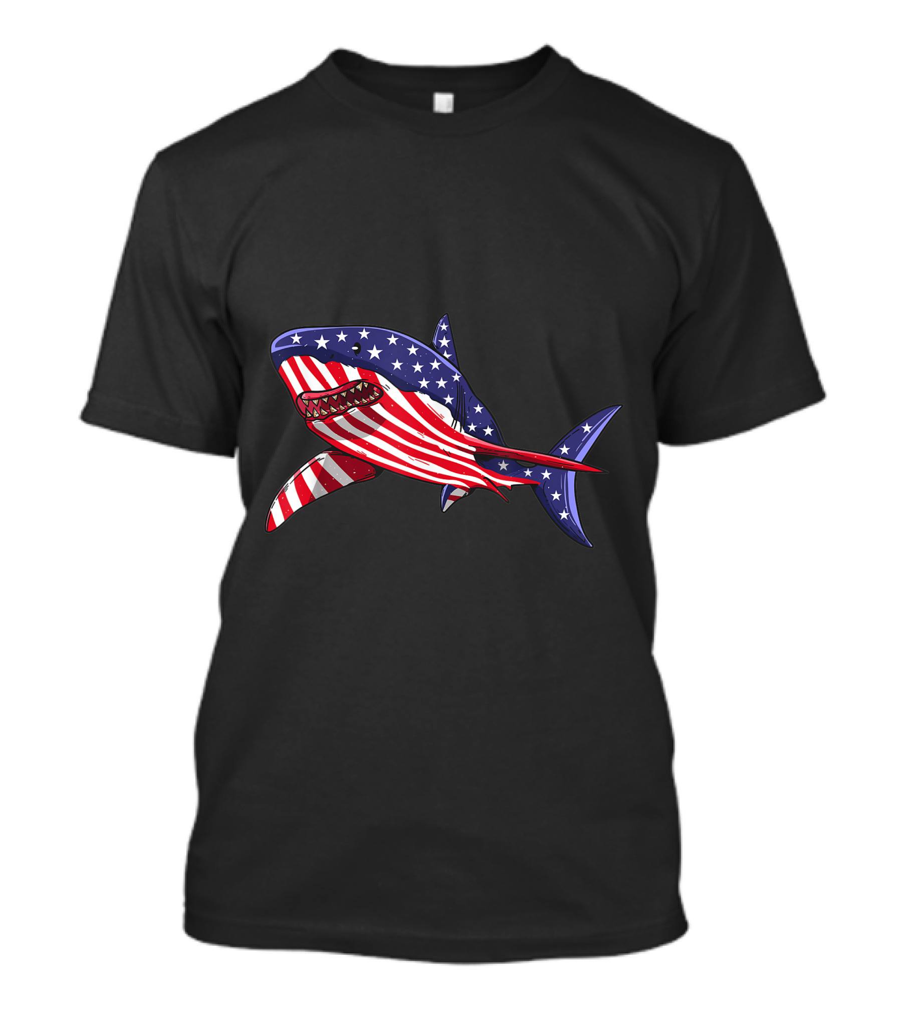 Shark American Flag Jawsome 4th Of July T-Shirt