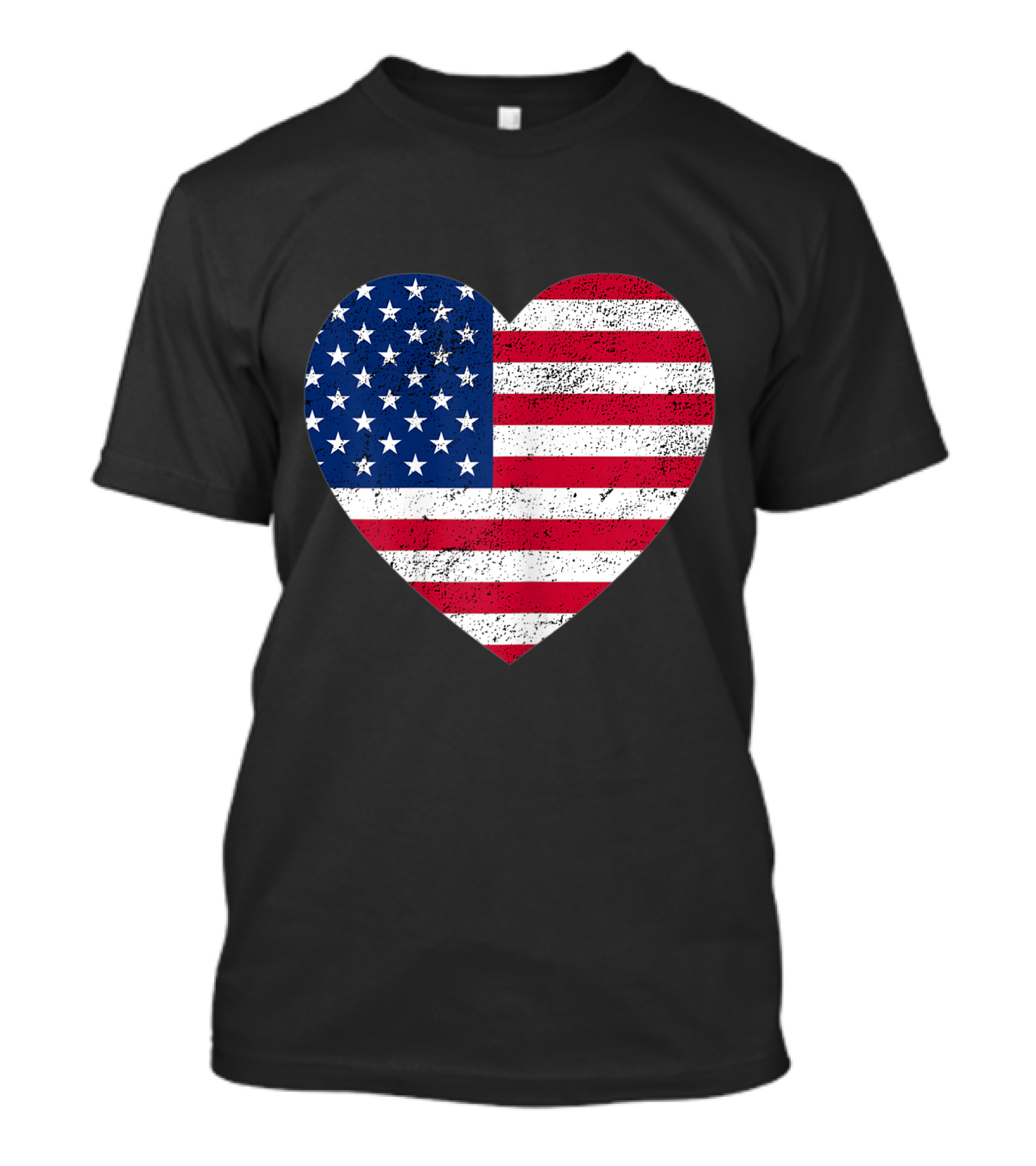 Heart Shaped American Flag 4Th Of July T-Shirt