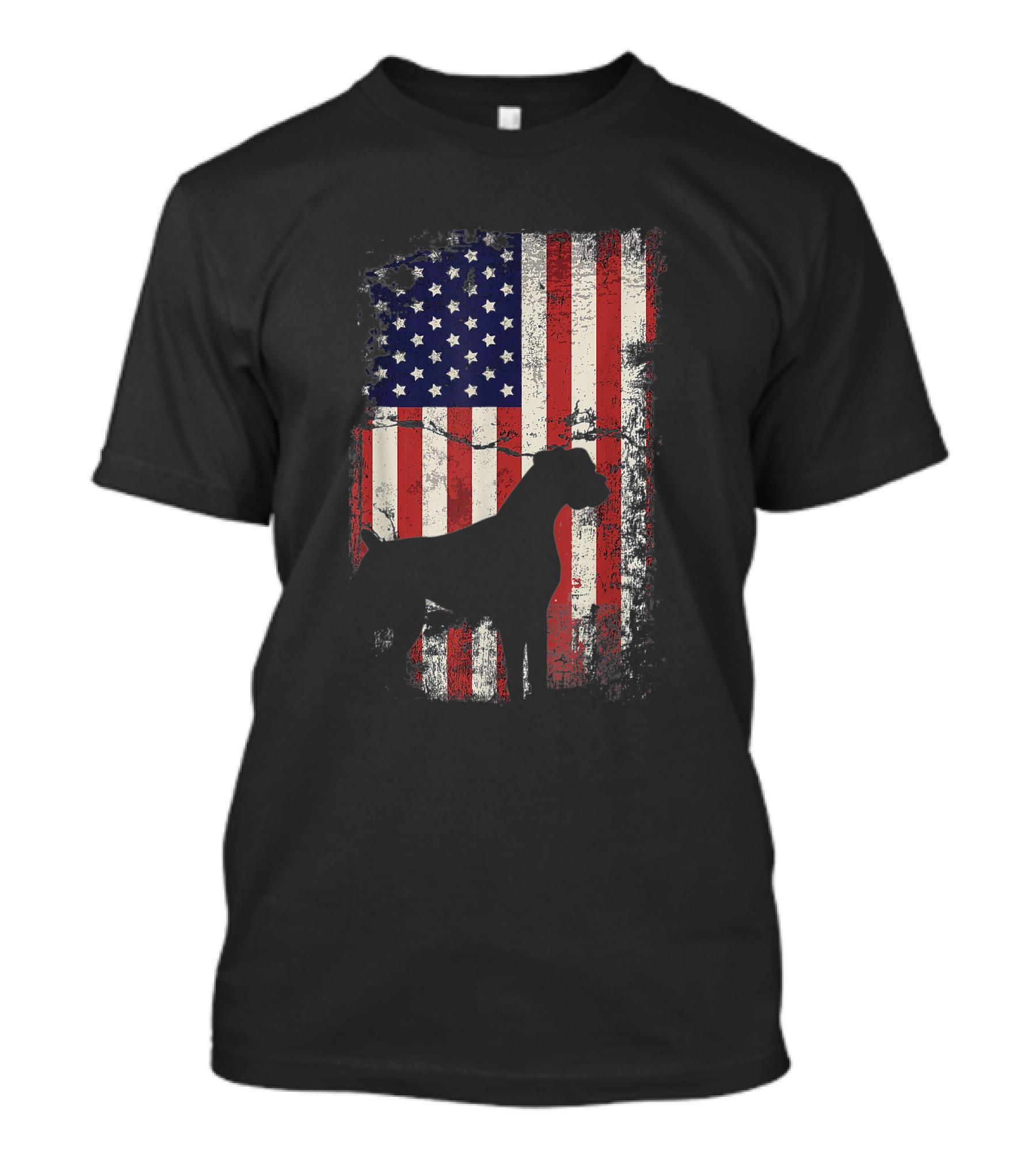 Patriotic American Boxer Dog With USA Flag For 4th Of July T-Shirt