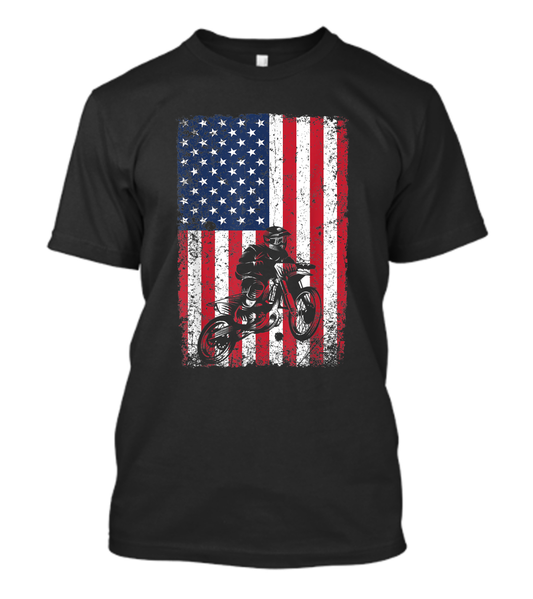 Dirt Bike American Flag Motocross 4th Of July Ride T-Shirt
