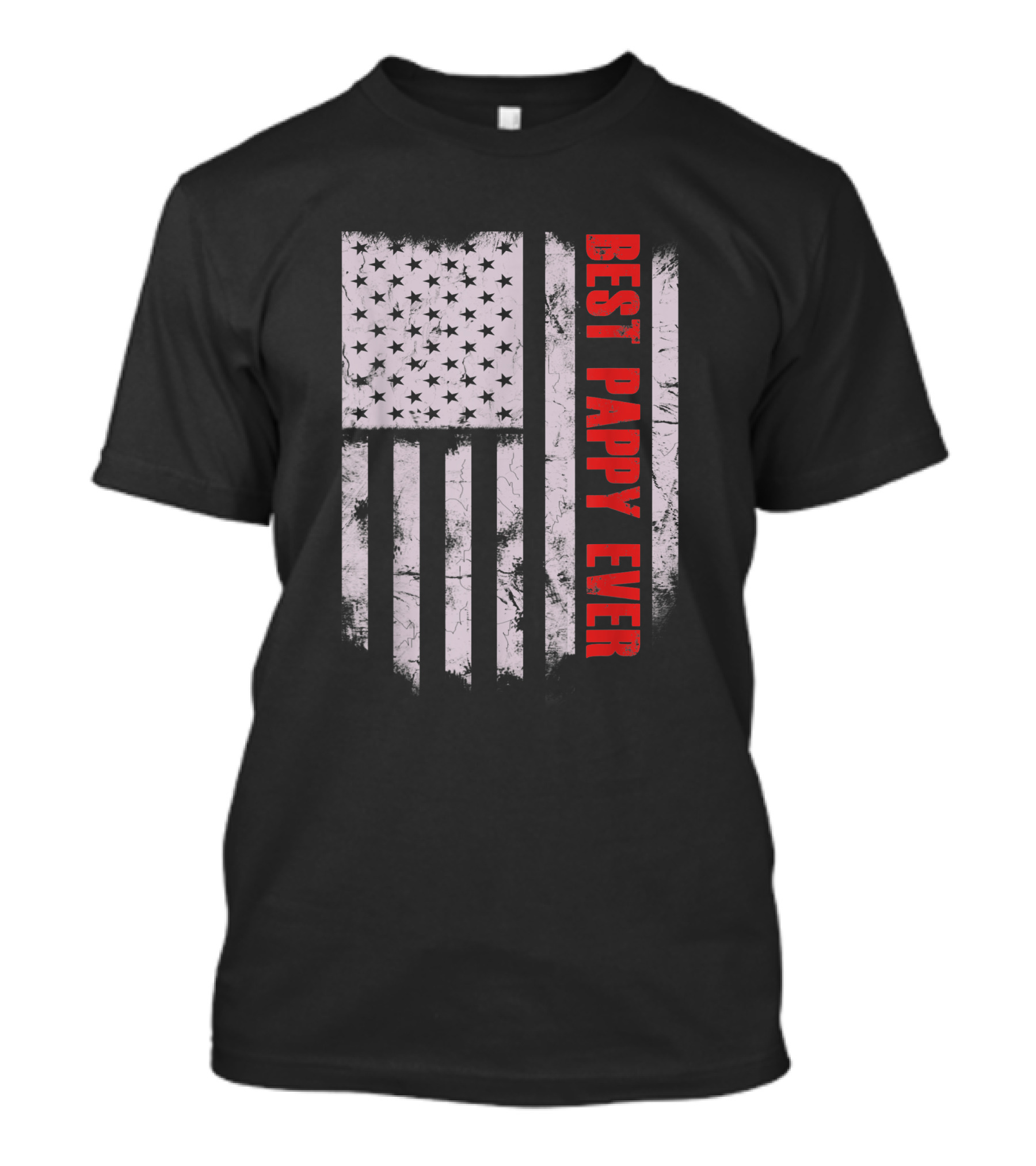 Vintage Best Pappy Ever Distressed American Flag T-Shirt