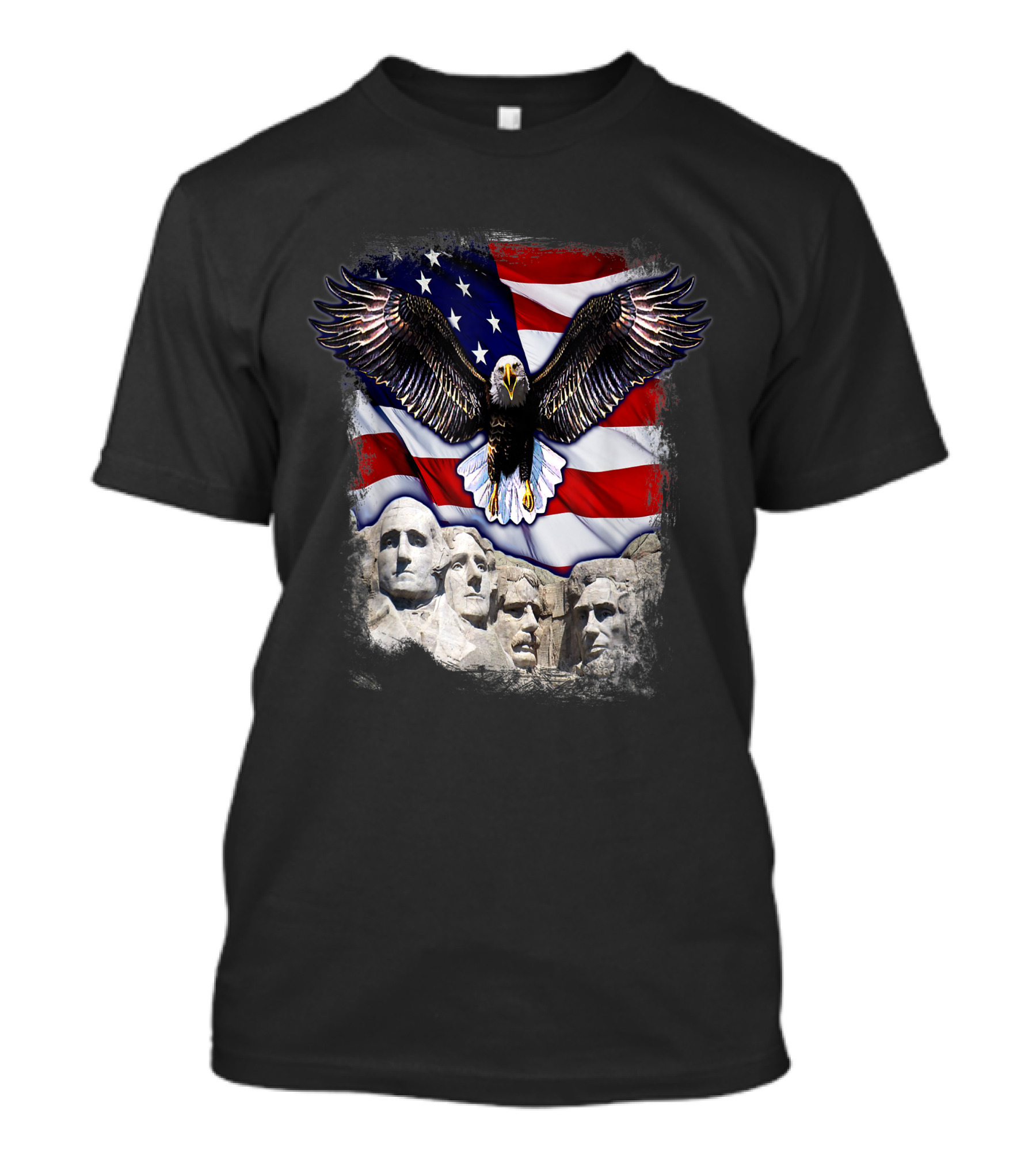 American Bald Eagle And Mount Rushmore With U.S. Flag 4th Of July Merica T-Shirt