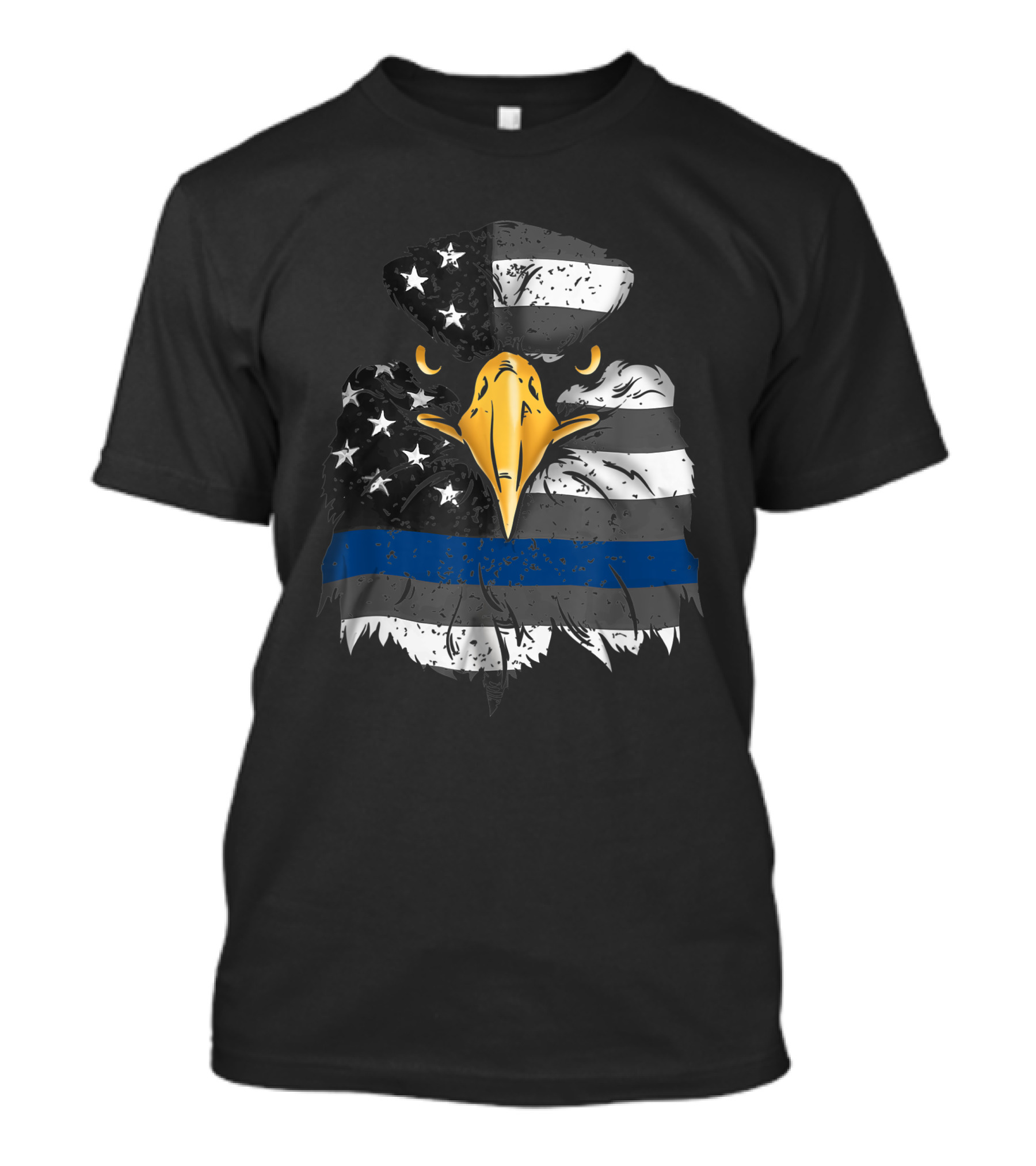 Thin Blue Line Bald Eagle American Flag Police Patriotic USA T-Shirt