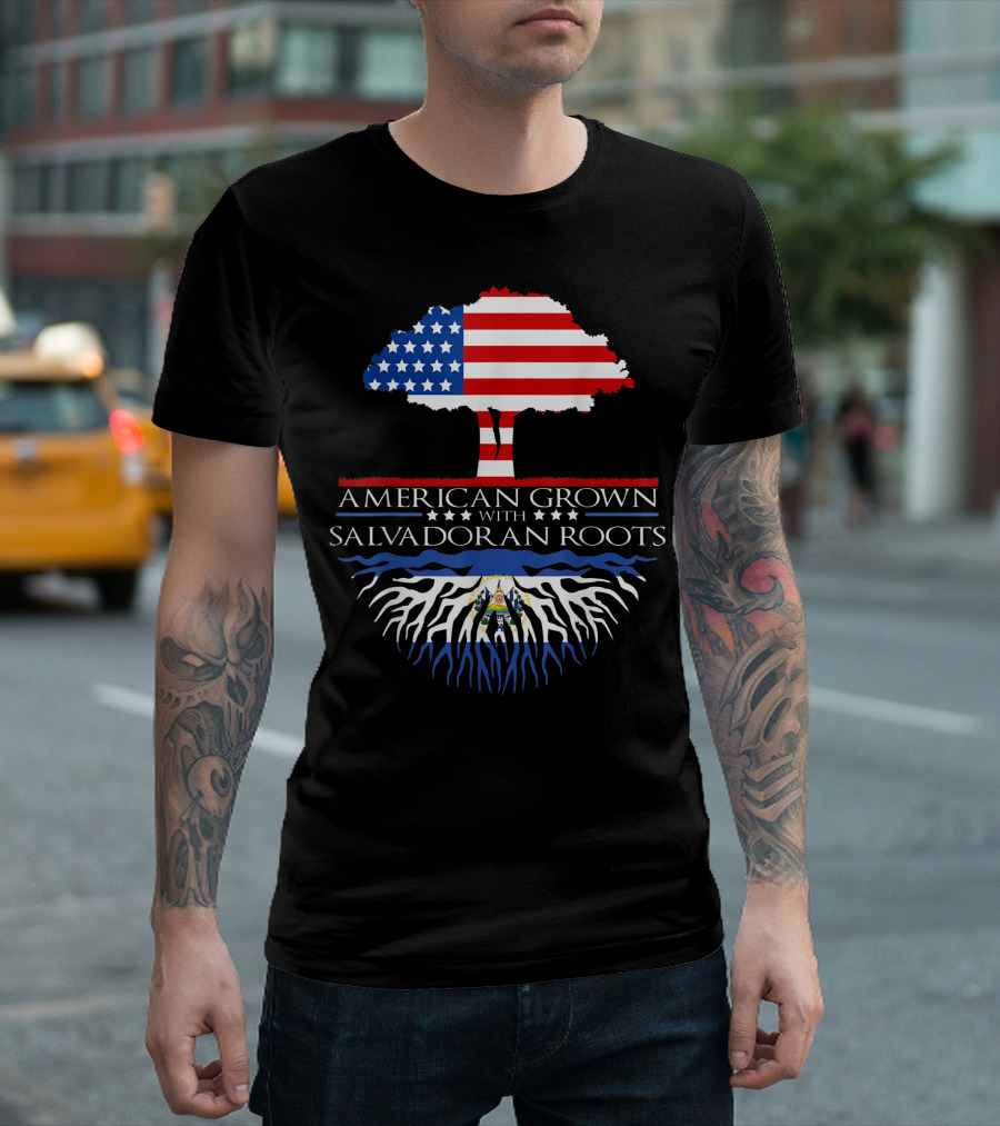 American Grown With Salvadoran Roots Flag Tree T-Shirt
