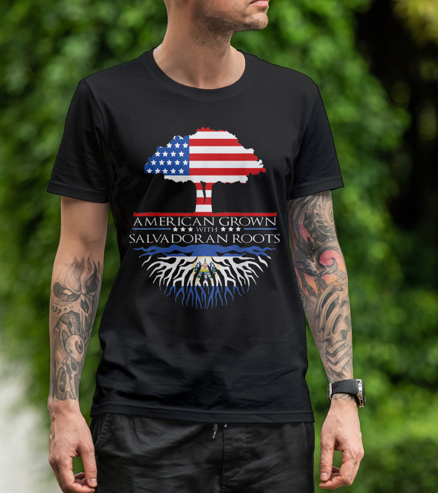 American Grown With Salvadoran Roots Flag Tree T-Shirt