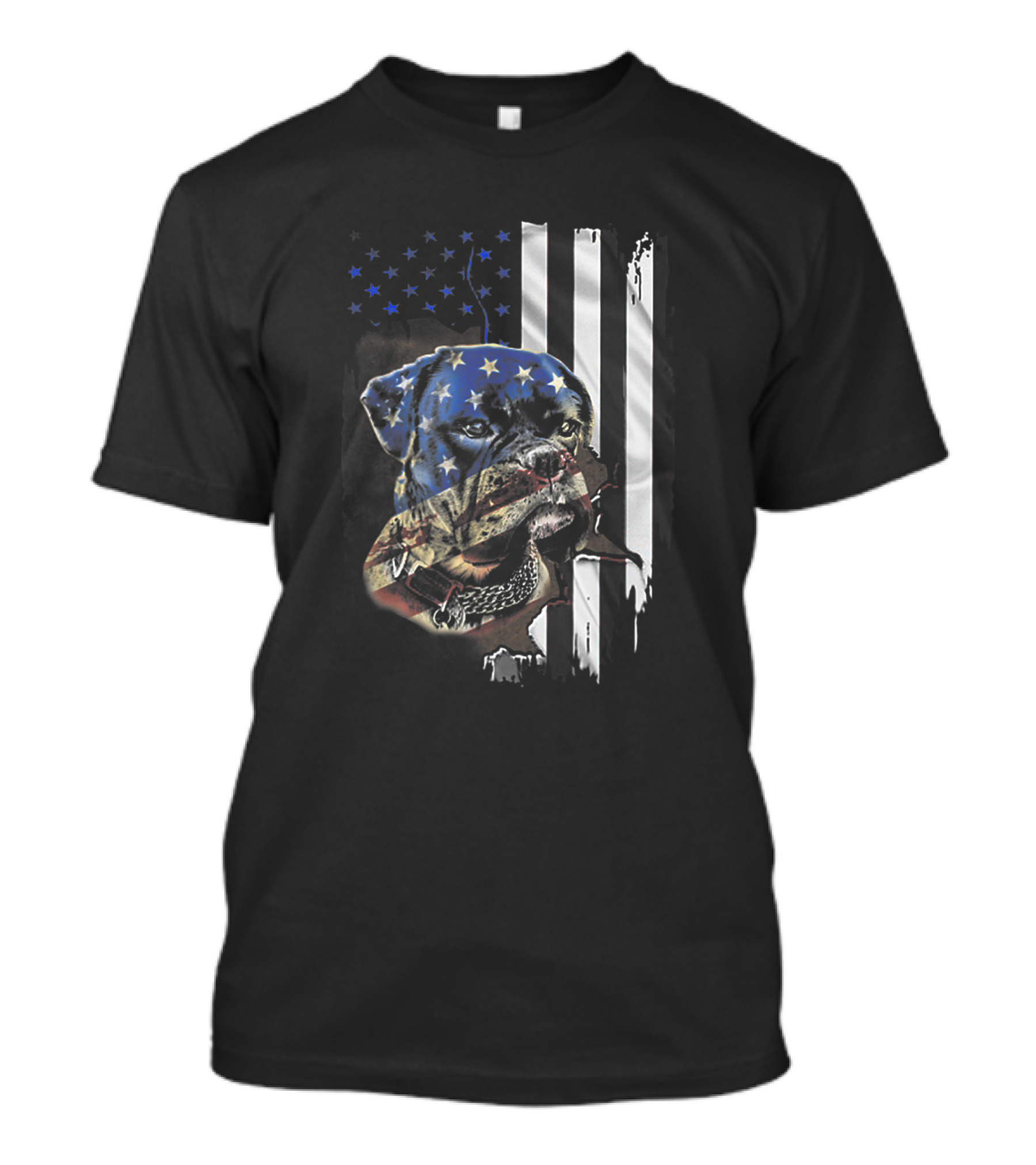 Boxer Dog With American Flag USA Patriotic T-Shirt