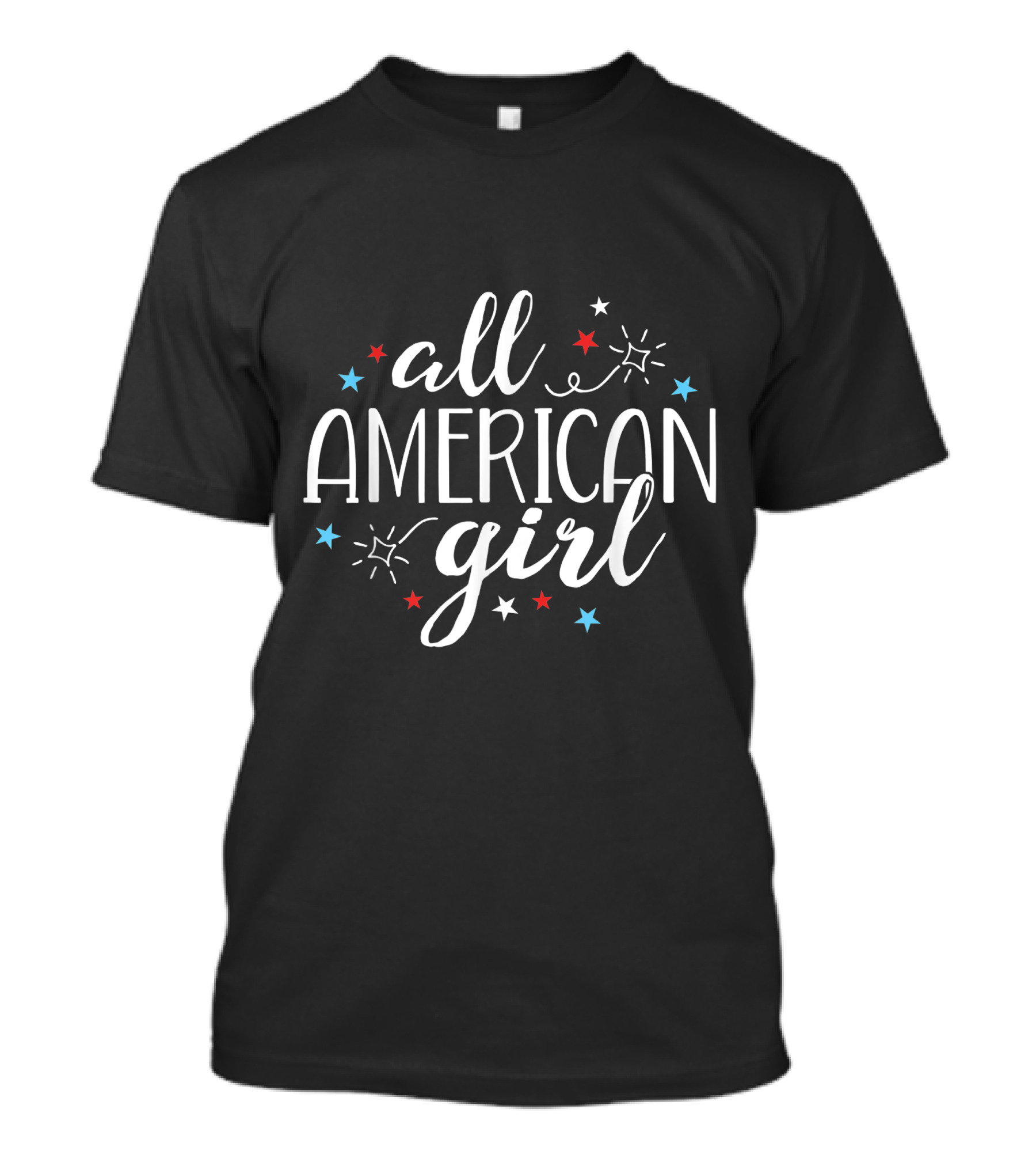 All American Girl Women 4th Of July USA Patriotic Stars And Fireworks T-Shirt
