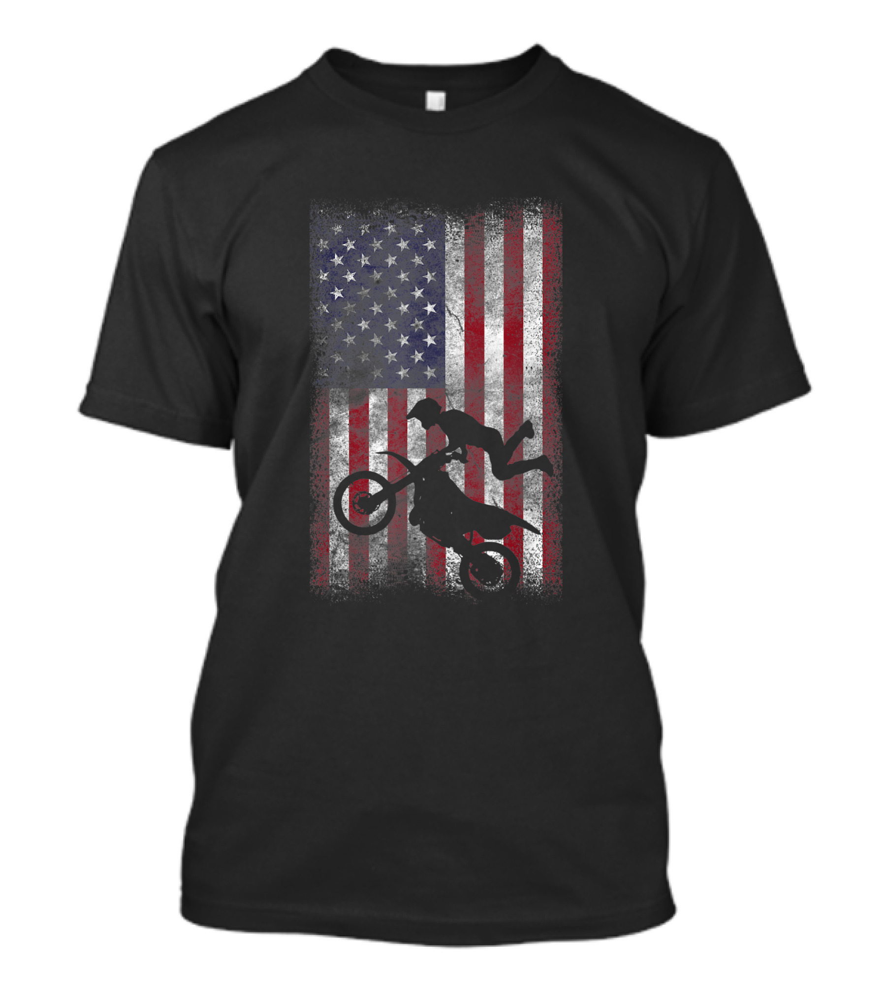 American Flag Motocross Stunt 4th Of July Patriotic T-Shirt