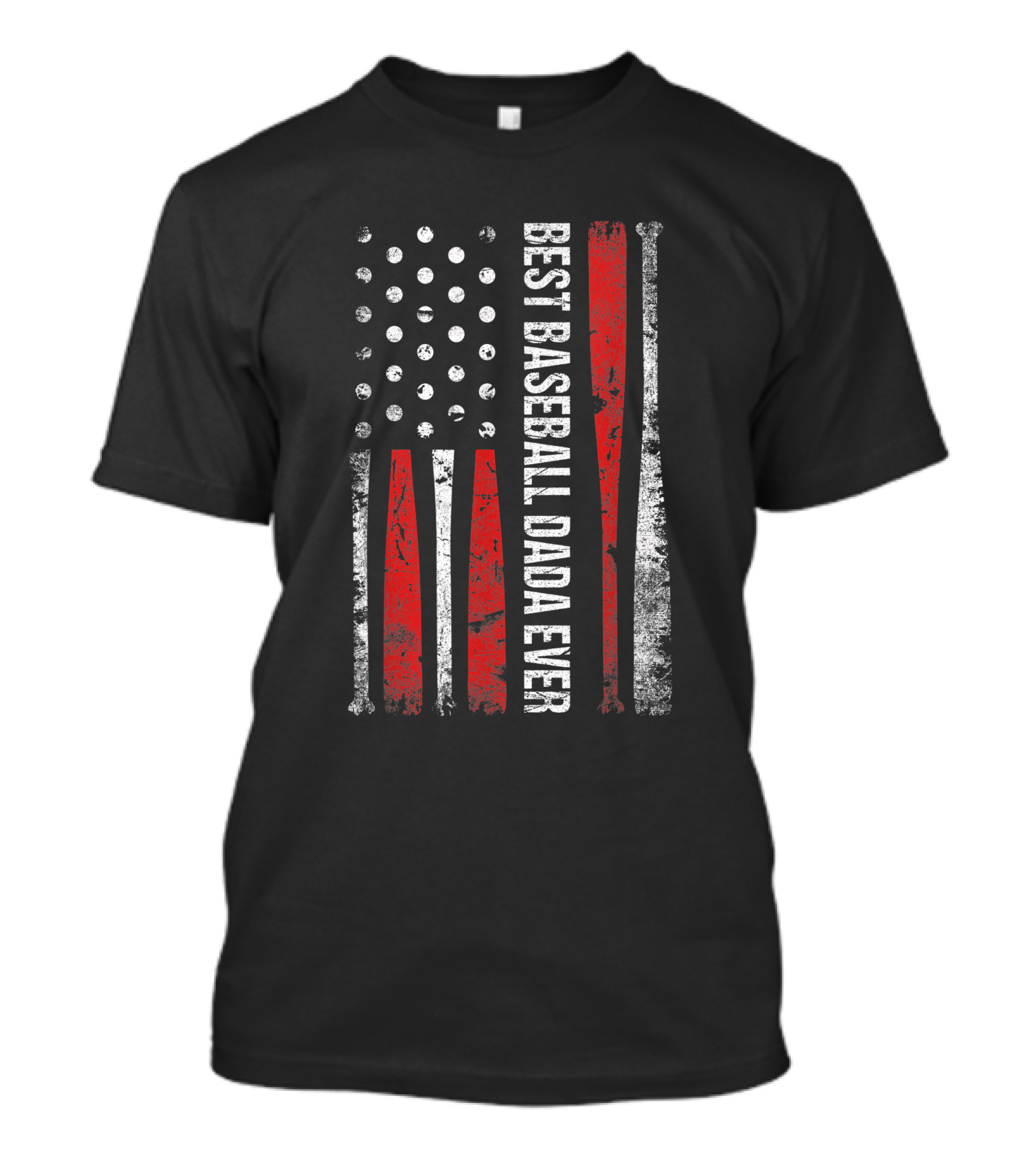 Best Baseball Dada Ever Vintage American Flag Baseball Bats Balls T-Shirt