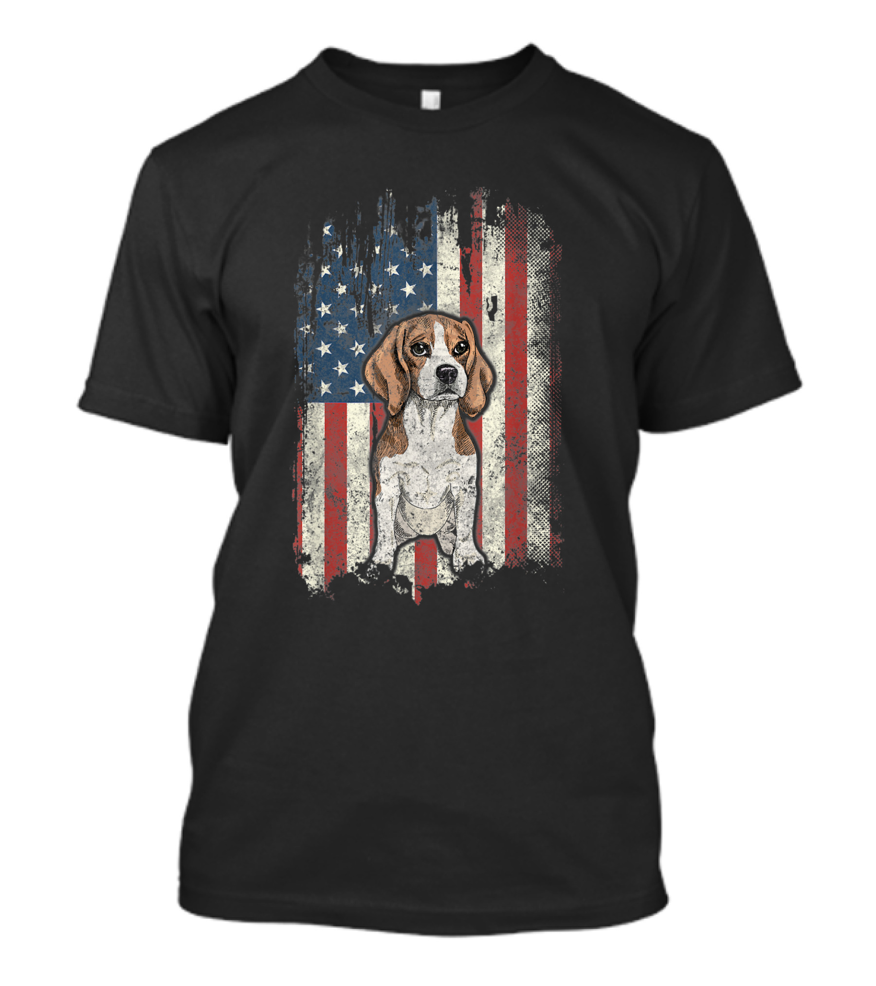 Beagle USA Patriotic American Flag T-Shirt