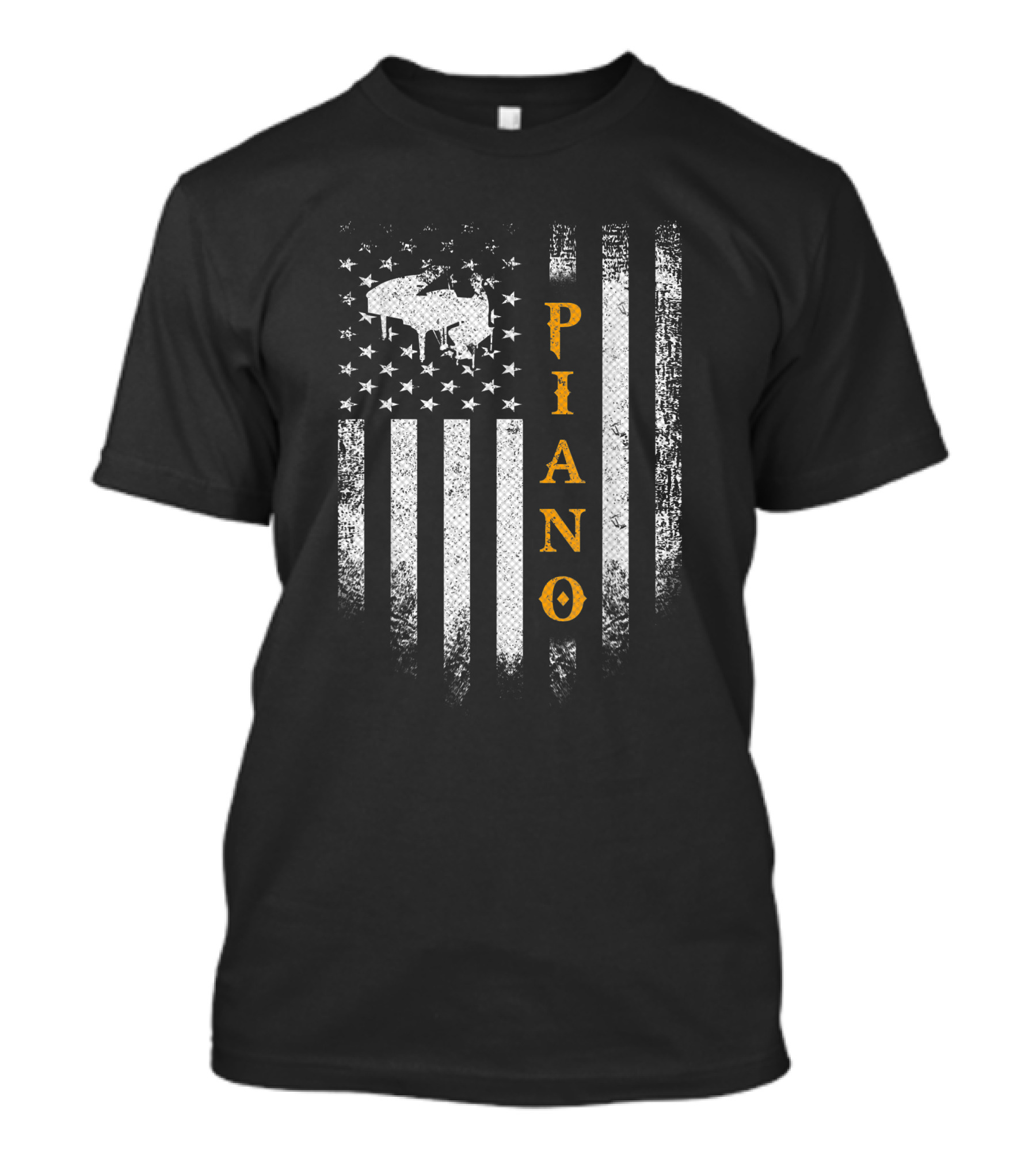 Vintage USA Piano Player American Flag Pianist Musician T-Shirt